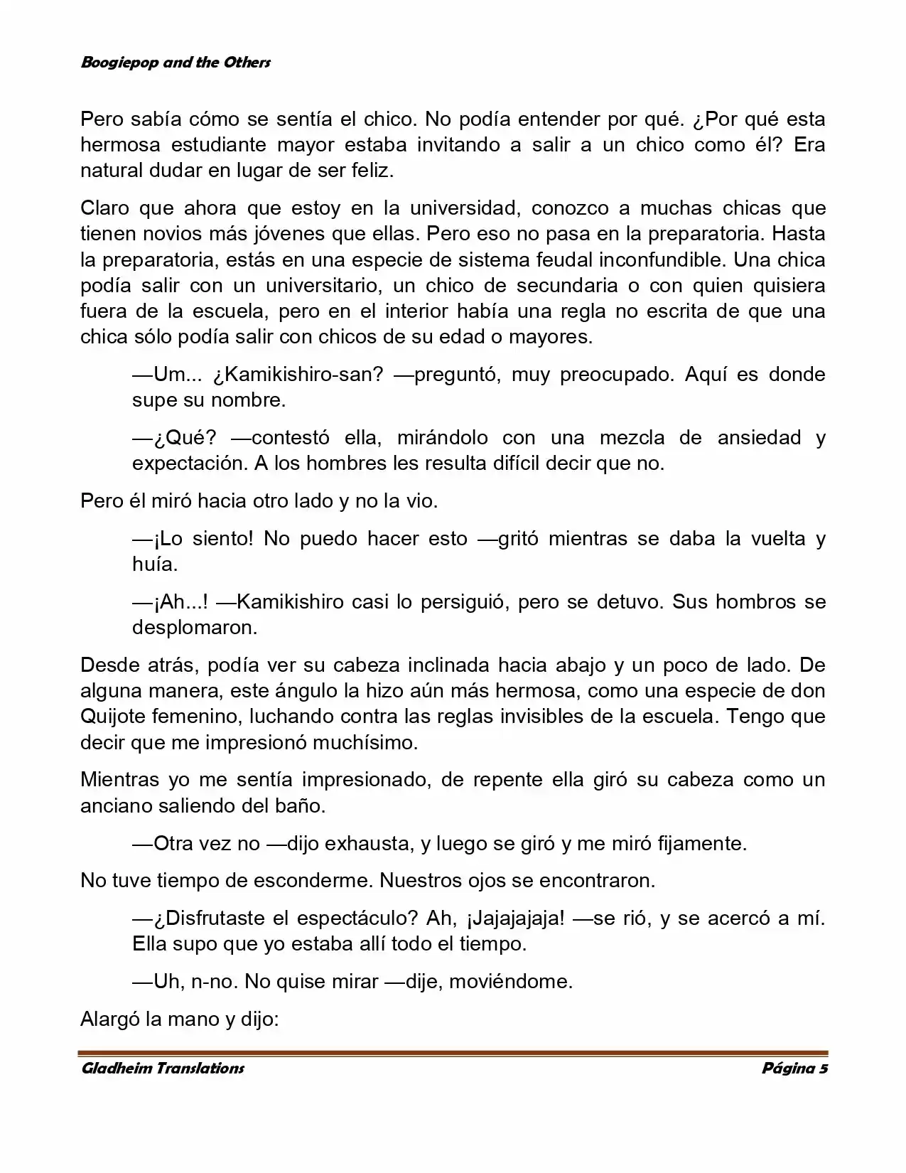 Boogiepop (Novela) - Capítulo 4 - Página 5 - LectorTMOo