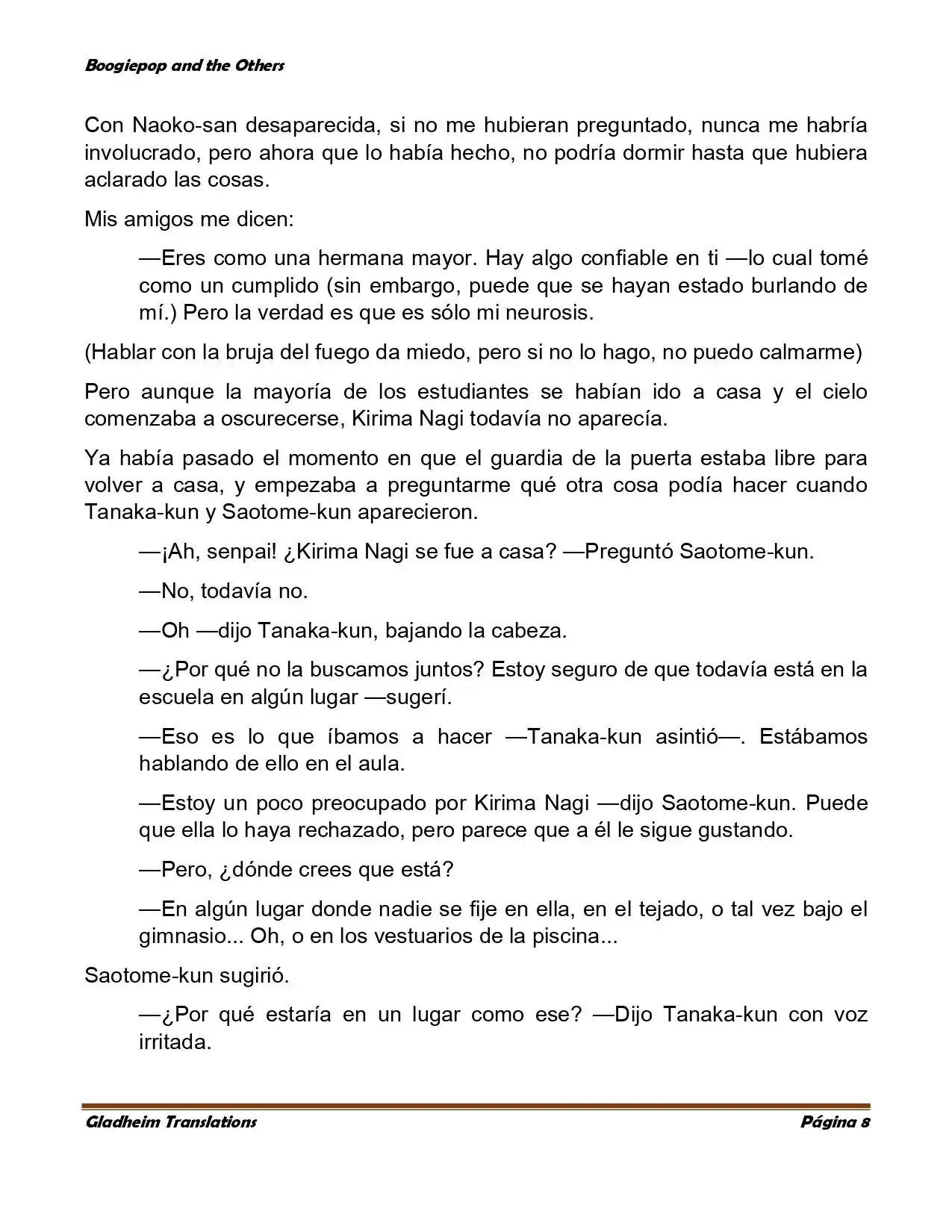 Boogiepop (Novela) - Capítulo 5 - Página 8 - LectorTMOo