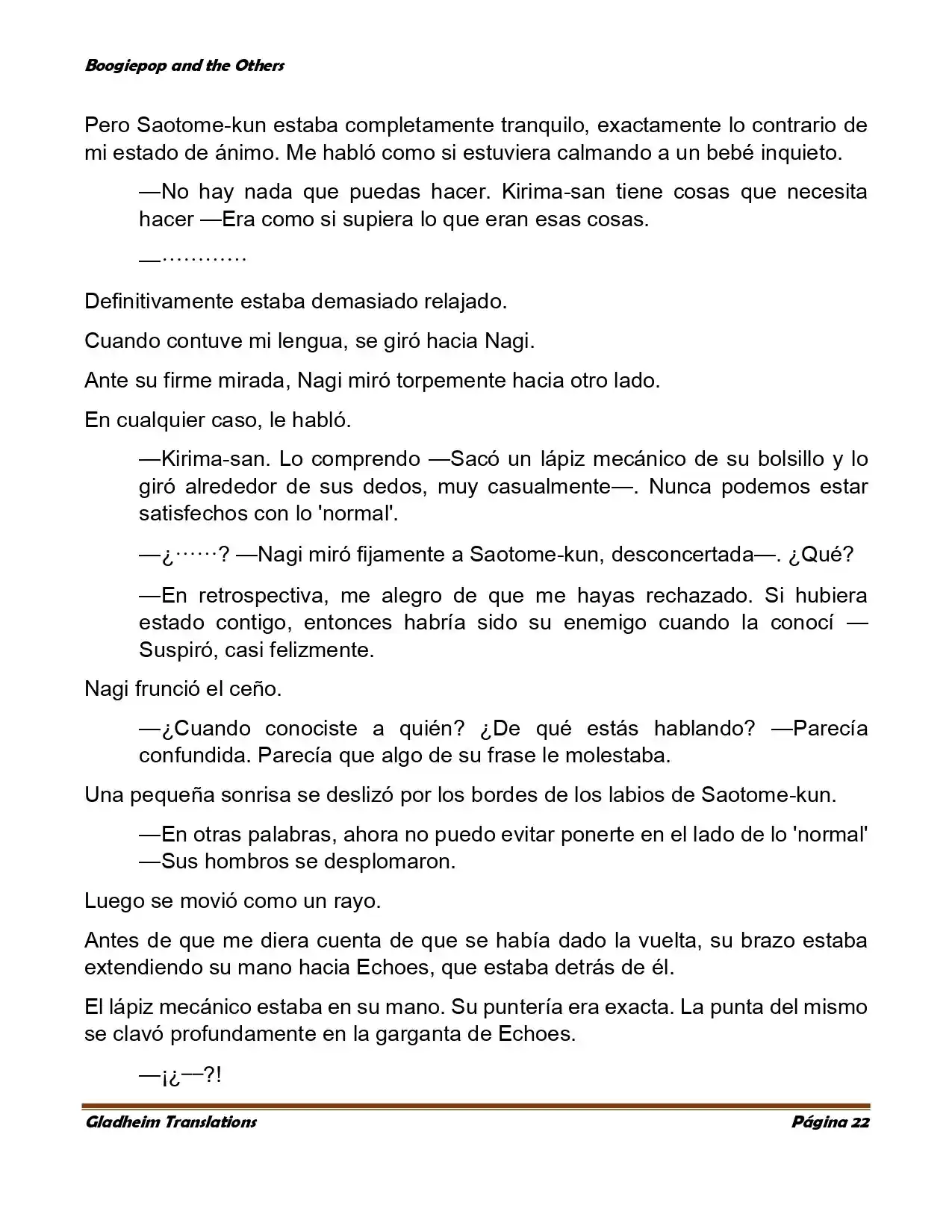 Boogiepop (Novela) - Capítulo 5 - Página 22 - LectorTMOo