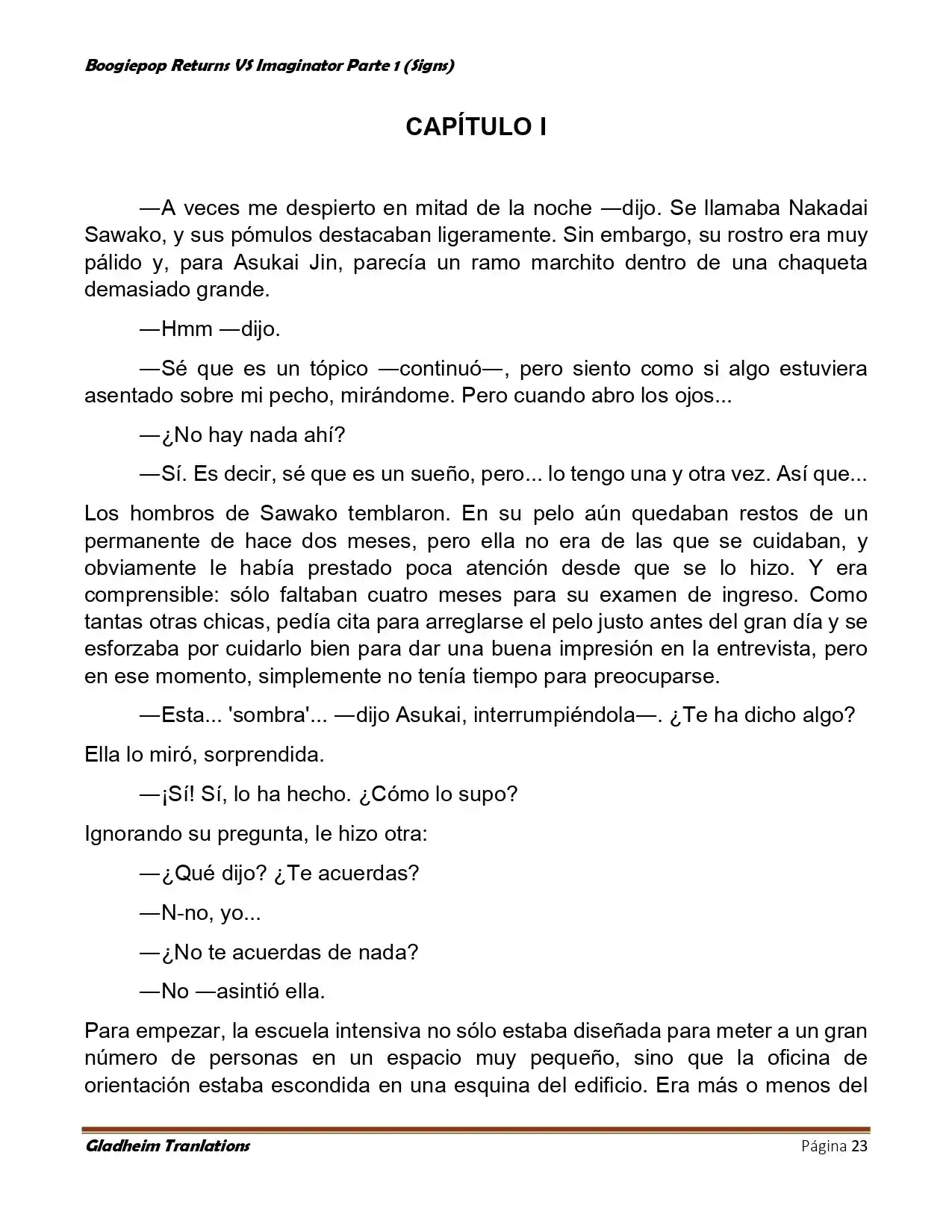 Boogiepop (Novela) - Capítulo 6 - Página 23 - LectorTMOo