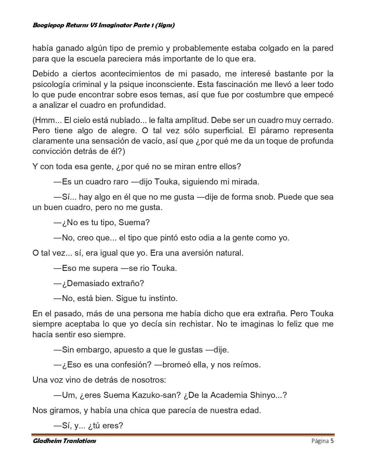 Boogiepop (Novela) - Capítulo 8 - Página 5 - LectorTMOo