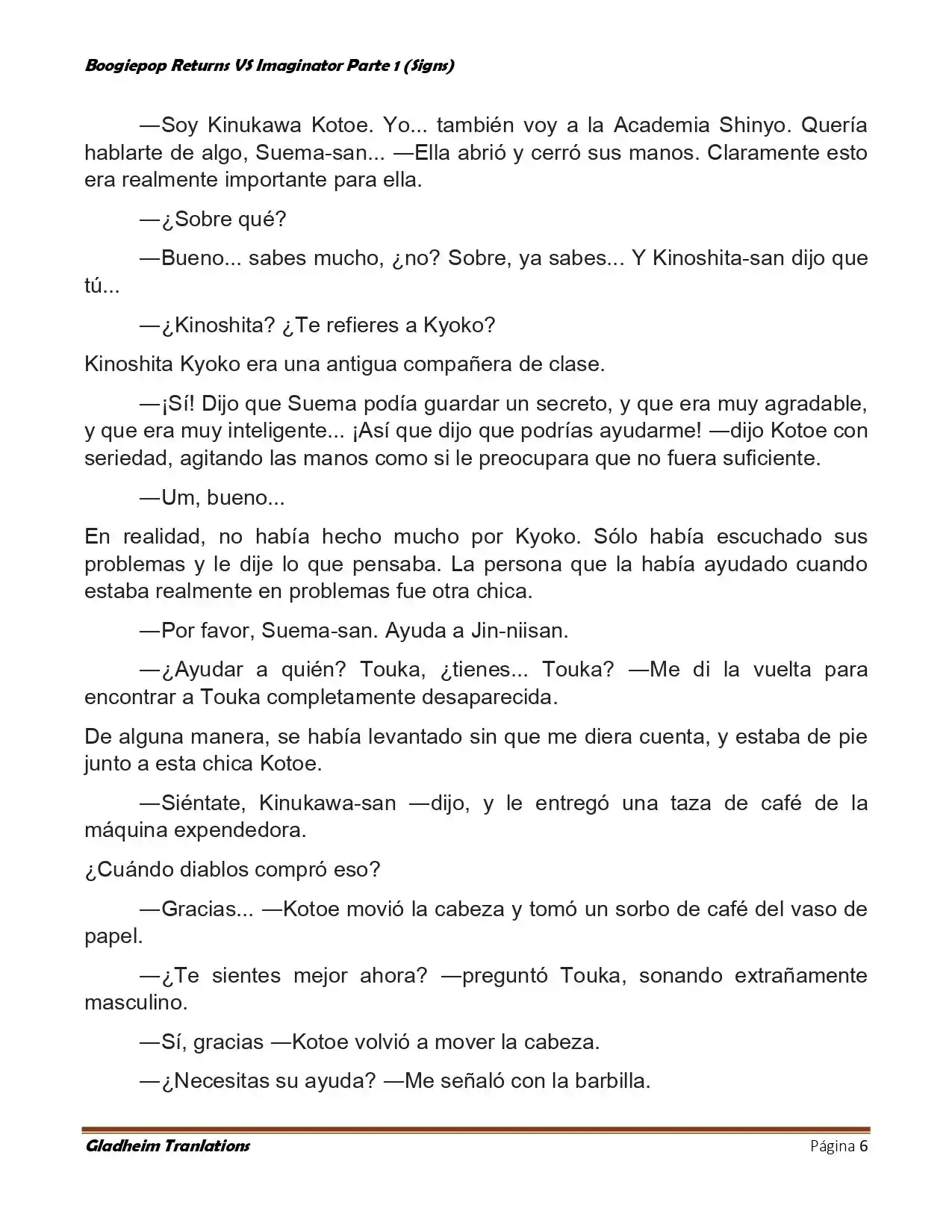 Boogiepop (Novela) - Capítulo 8 - Página 6 - LectorTMOo