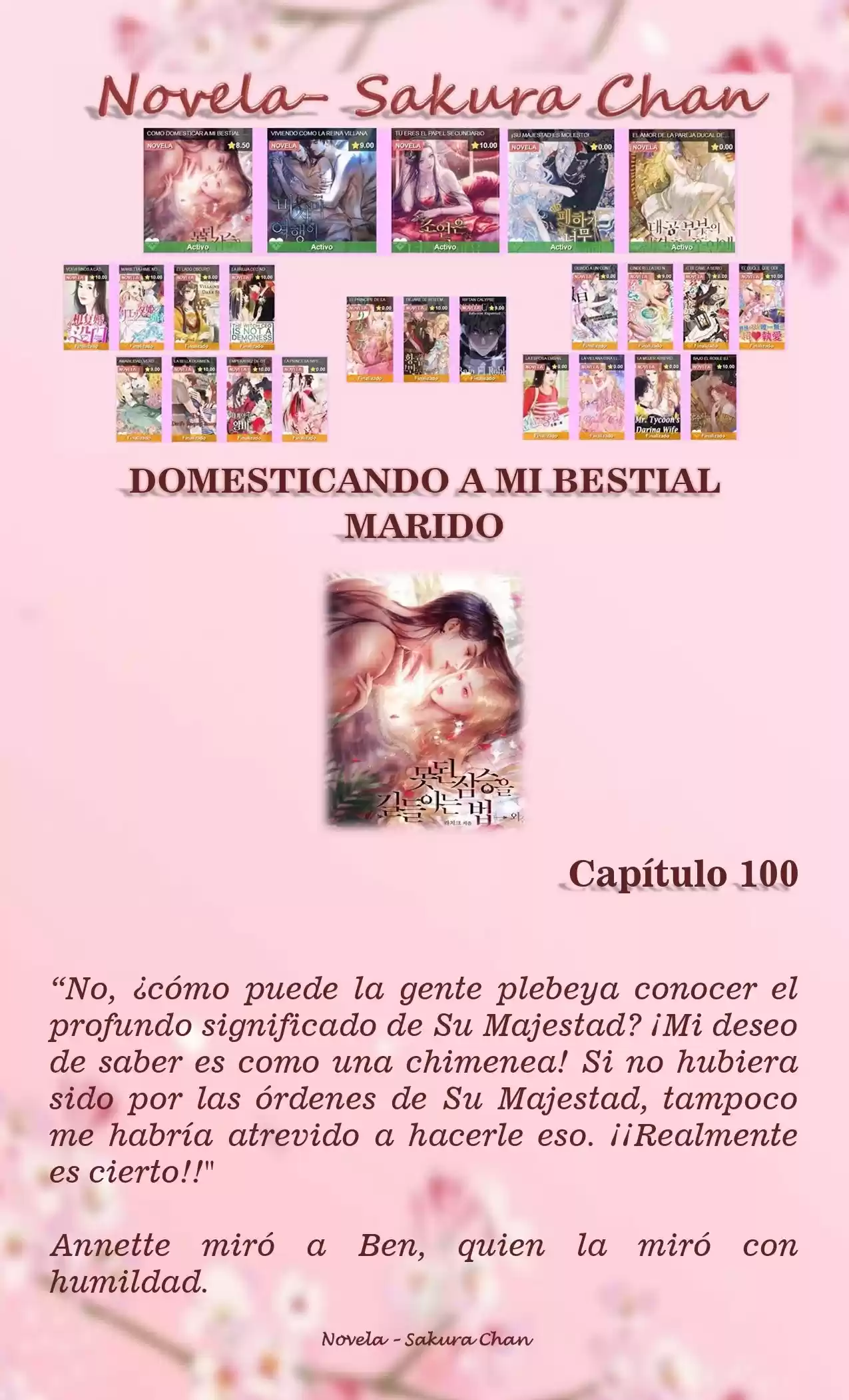 Cómo Domesticar A Mi Bestial Marido (Novela) - Capítulo 100 - Página 1 - LectorTMOo
