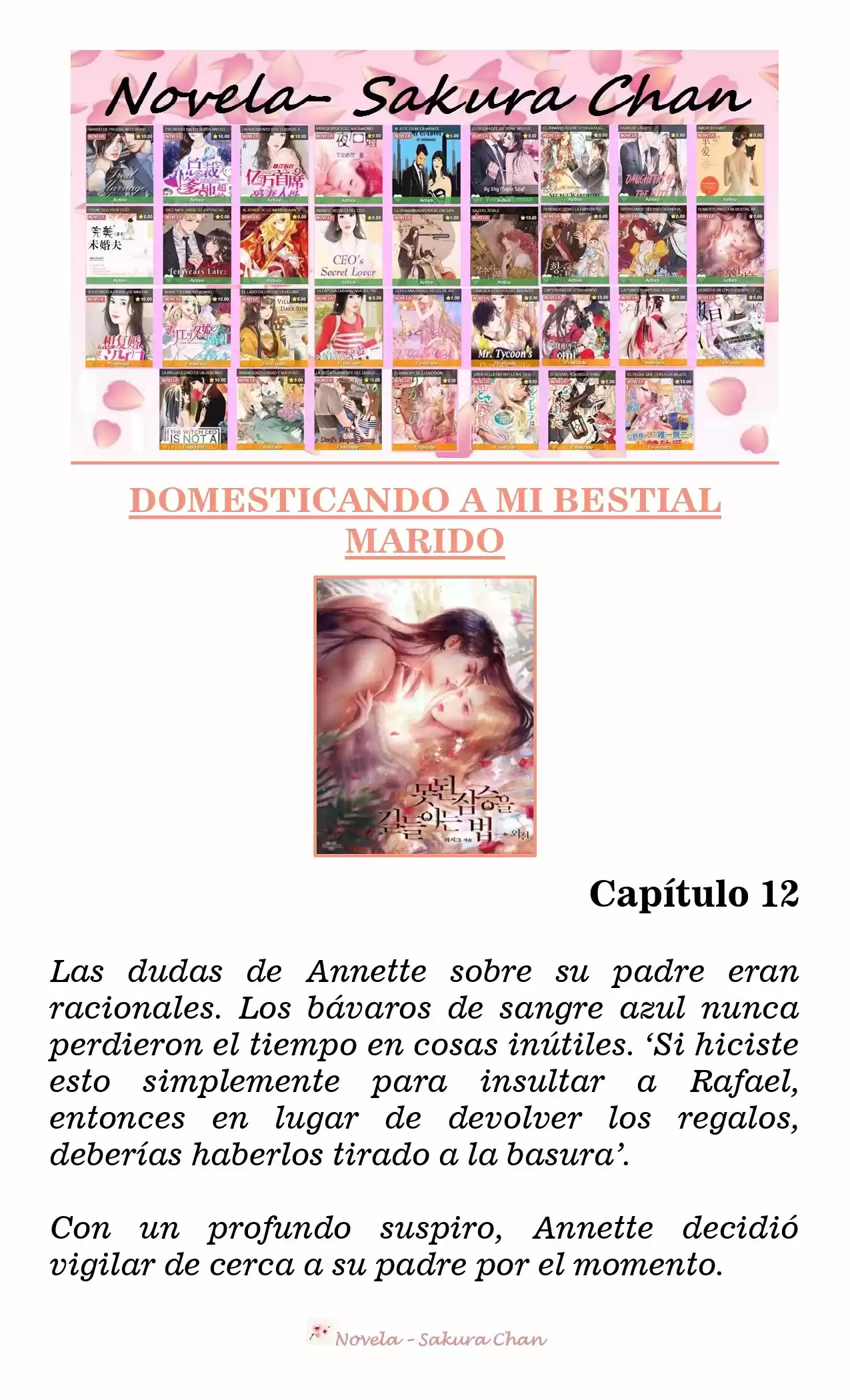 Cómo Domesticar A Mi Bestial Marido (Novela) - Capítulo 12 - Página 1 - LectorTMOo
