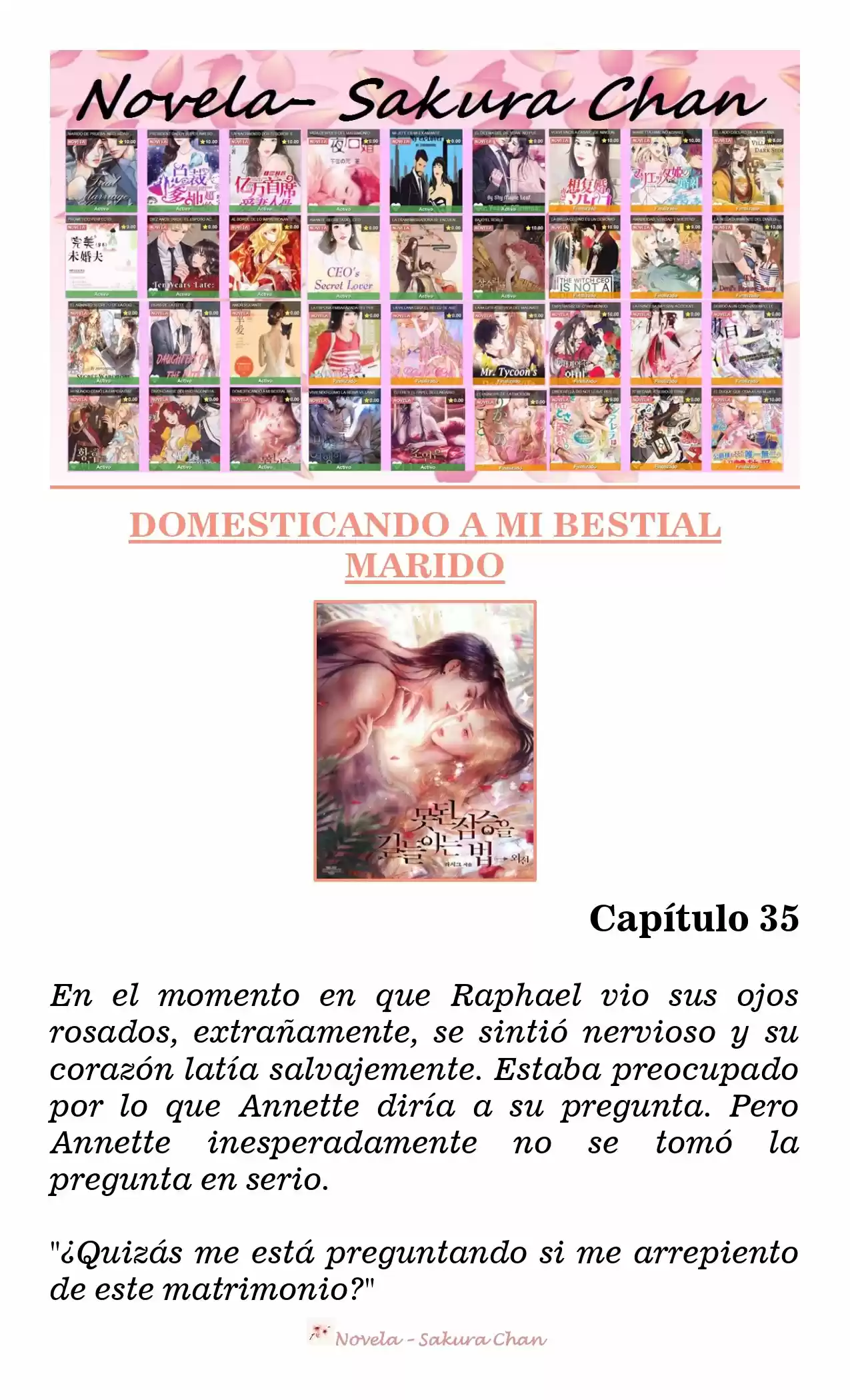 Cómo Domesticar A Mi Bestial Marido (Novela) - Capítulo 35 - Página 1 - LectorTMOo
