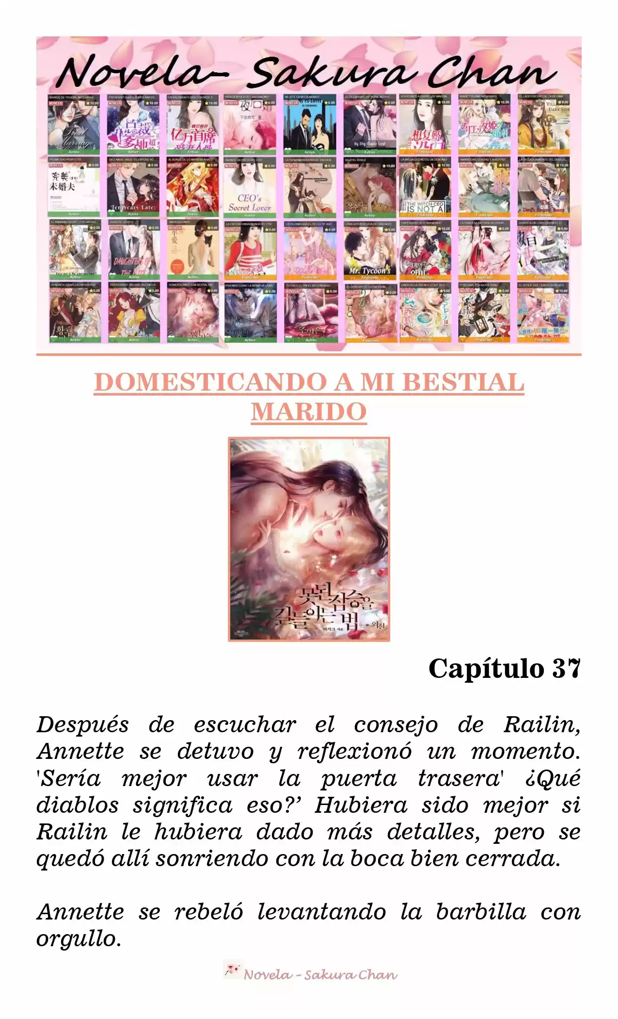 Cómo Domesticar A Mi Bestial Marido (Novela) - Capítulo 37 - Página 1 - LectorTMOo