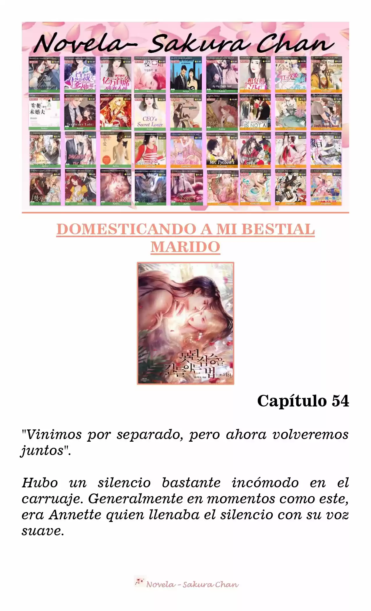 Cómo Domesticar A Mi Bestial Marido (Novela) - Capítulo 54 - Página 1 - LectorTMOo