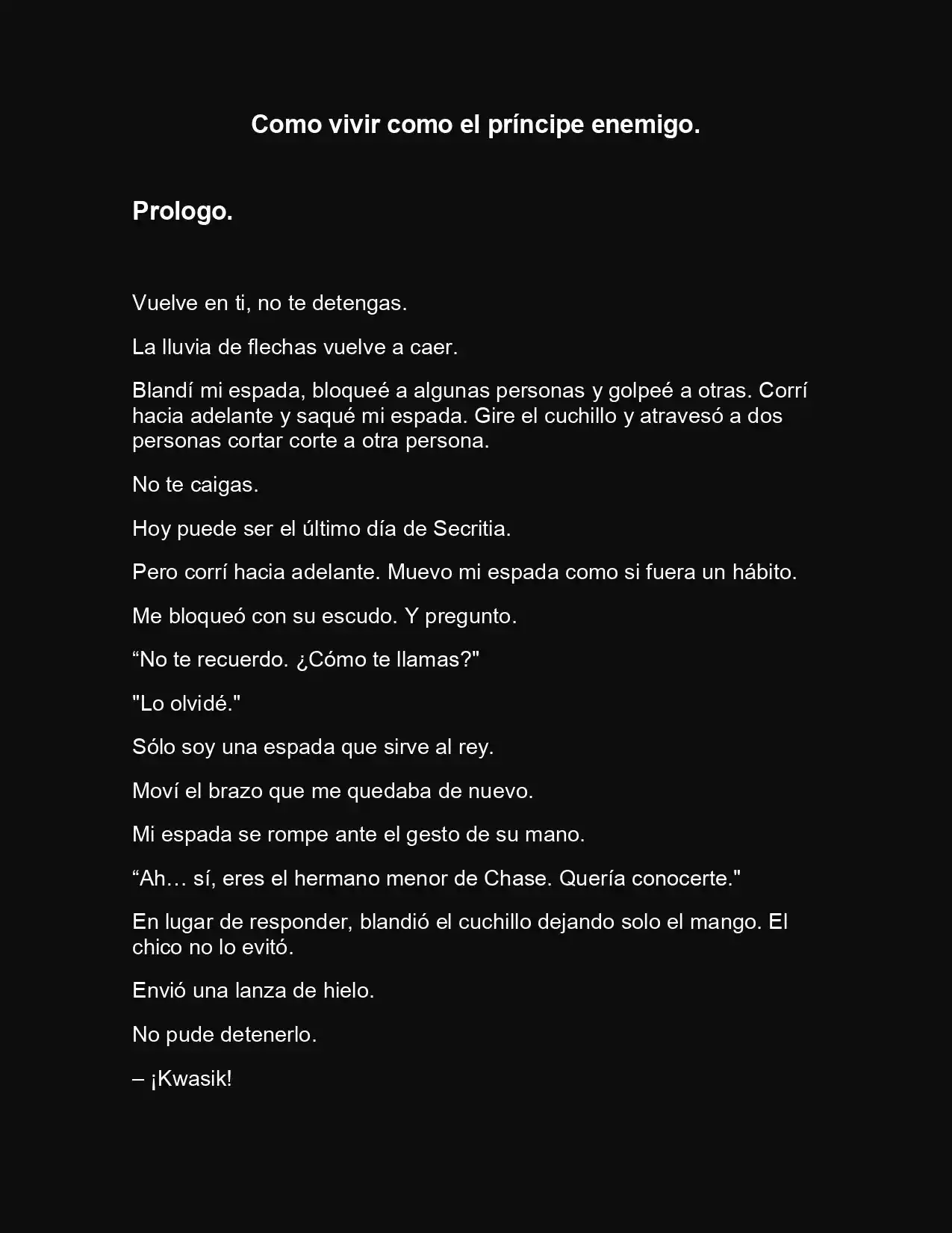 Cómo Vivir Como El Príncipe Enemigo (Novela) - Capítulo - Página 2 - LectorTMOo