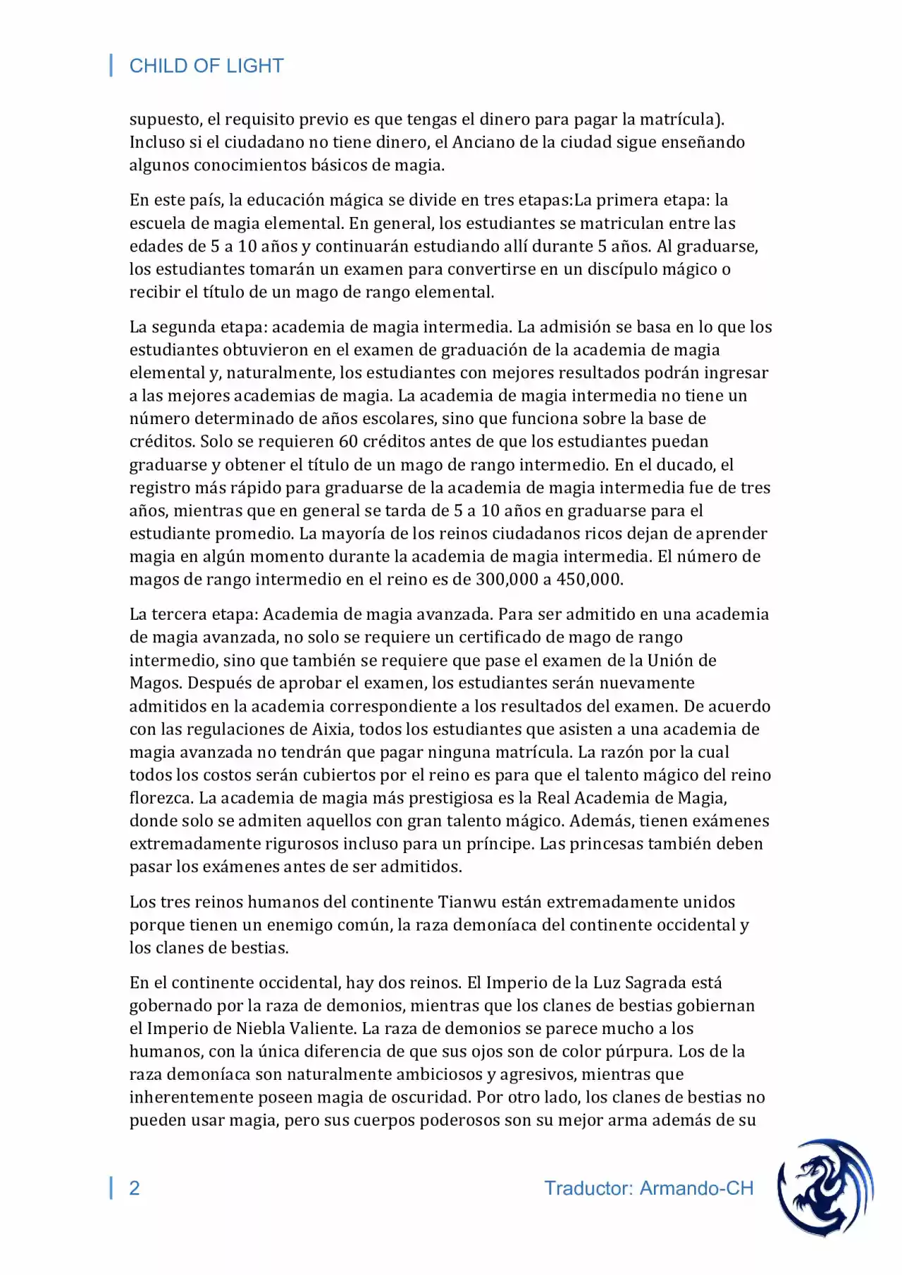 CHILD OF LIGHT. (Novela) - Capítulo 1 - Página 2 - LectorTMOo