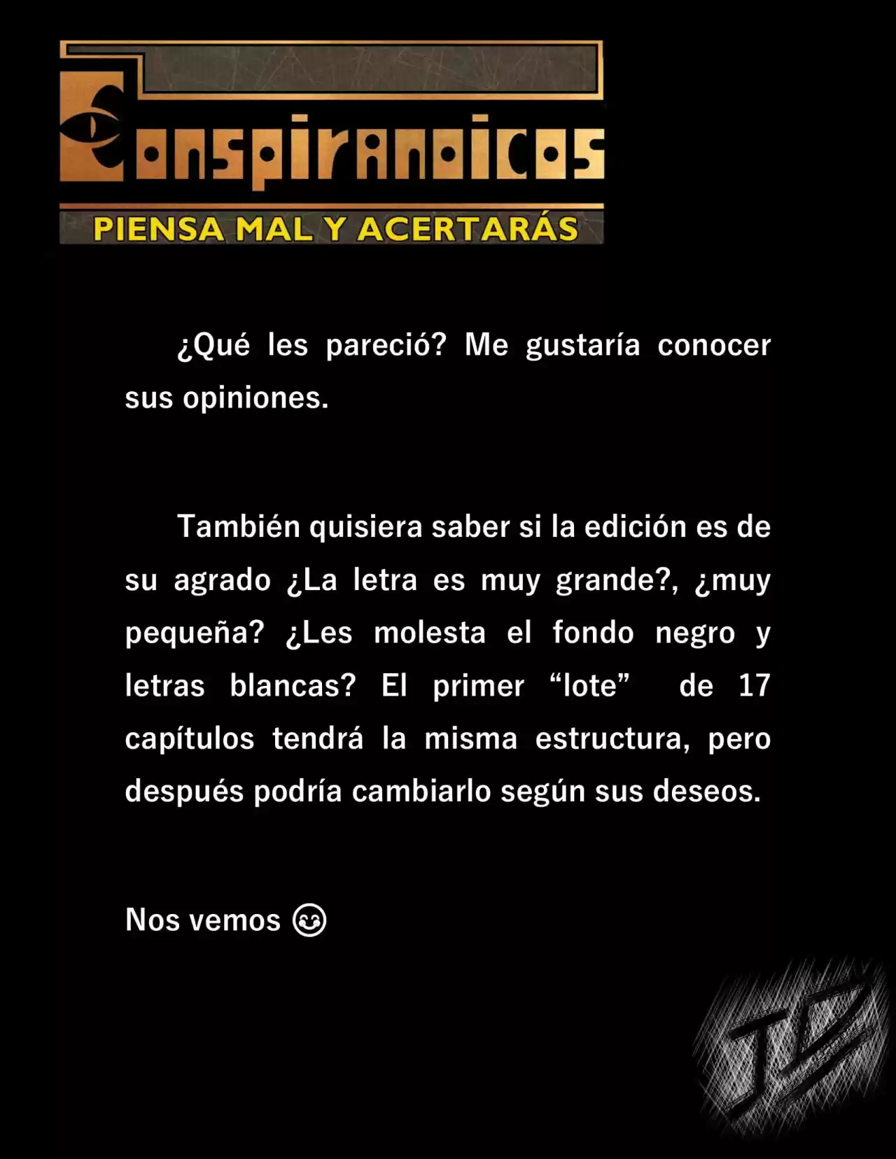 CONSPIRANOICOS: Piensa Mal Y Acertarás (Novela) - Capítulo 1 - Página 10 - LectorTMOo
