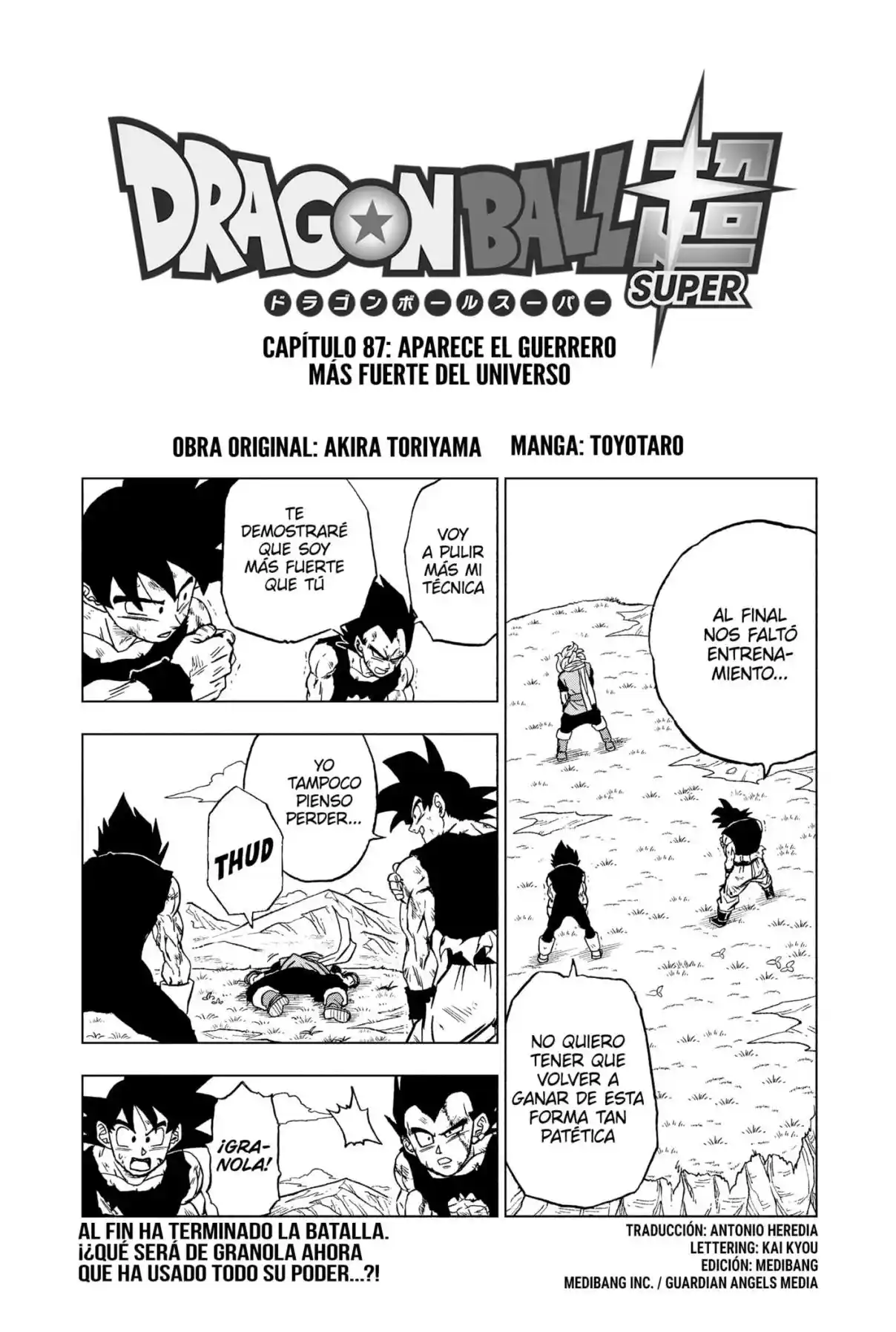 Dragon Ball Super - Capítulo 87 - Página 1 - LectorTMOo