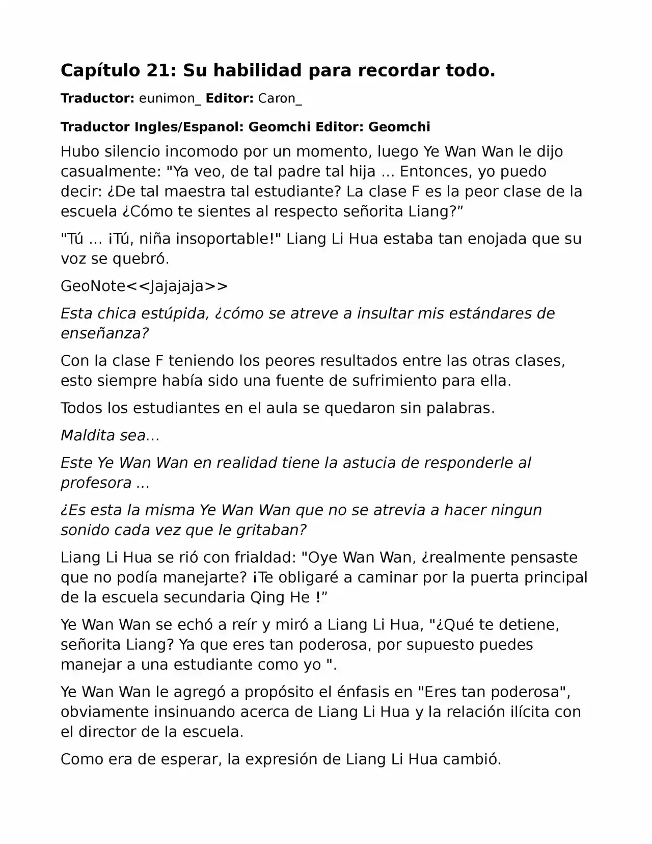 El Perfecto Amor Secreto: La Nueva Esposa Malvada Es Una Pequeña Dulzura. (Novela) - Capítulo 21 - Página 1 - LectorTMOo