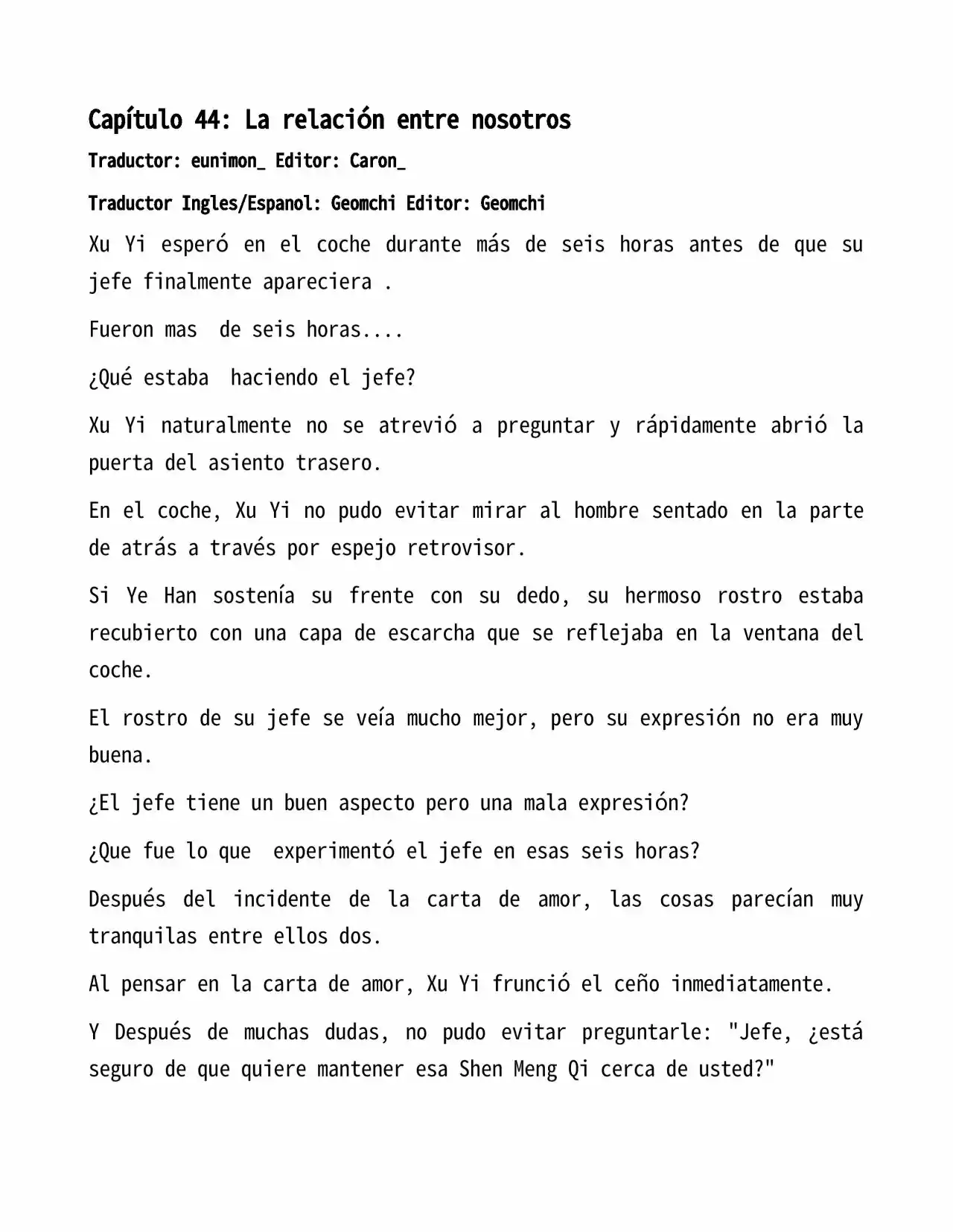 El Perfecto Amor Secreto: La Nueva Esposa Malvada Es Una Pequeña Dulzura. (Novela) - Capítulo 44 - Página 1 - LectorTMOo