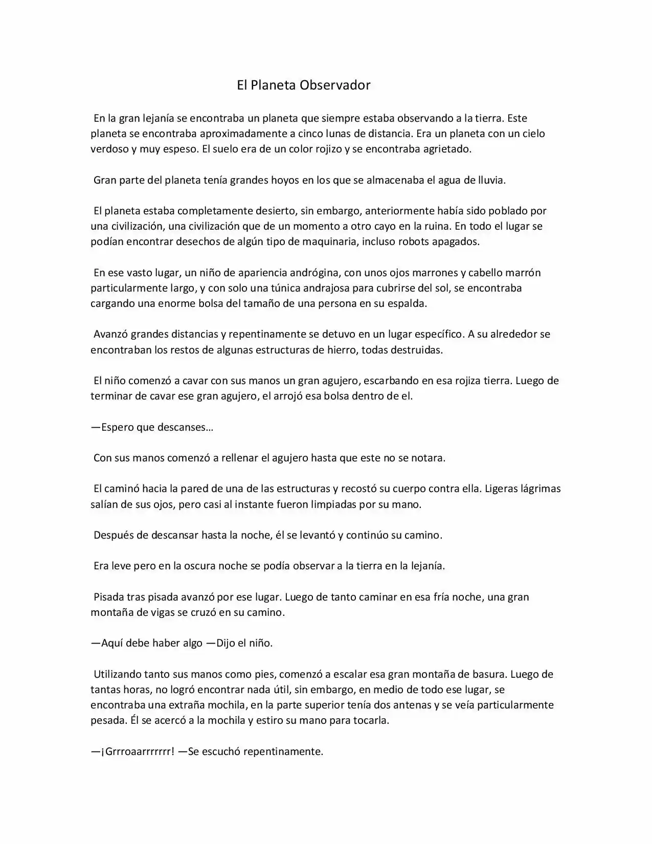 El Planeta Observador (Novela) capítulo 1 página 1