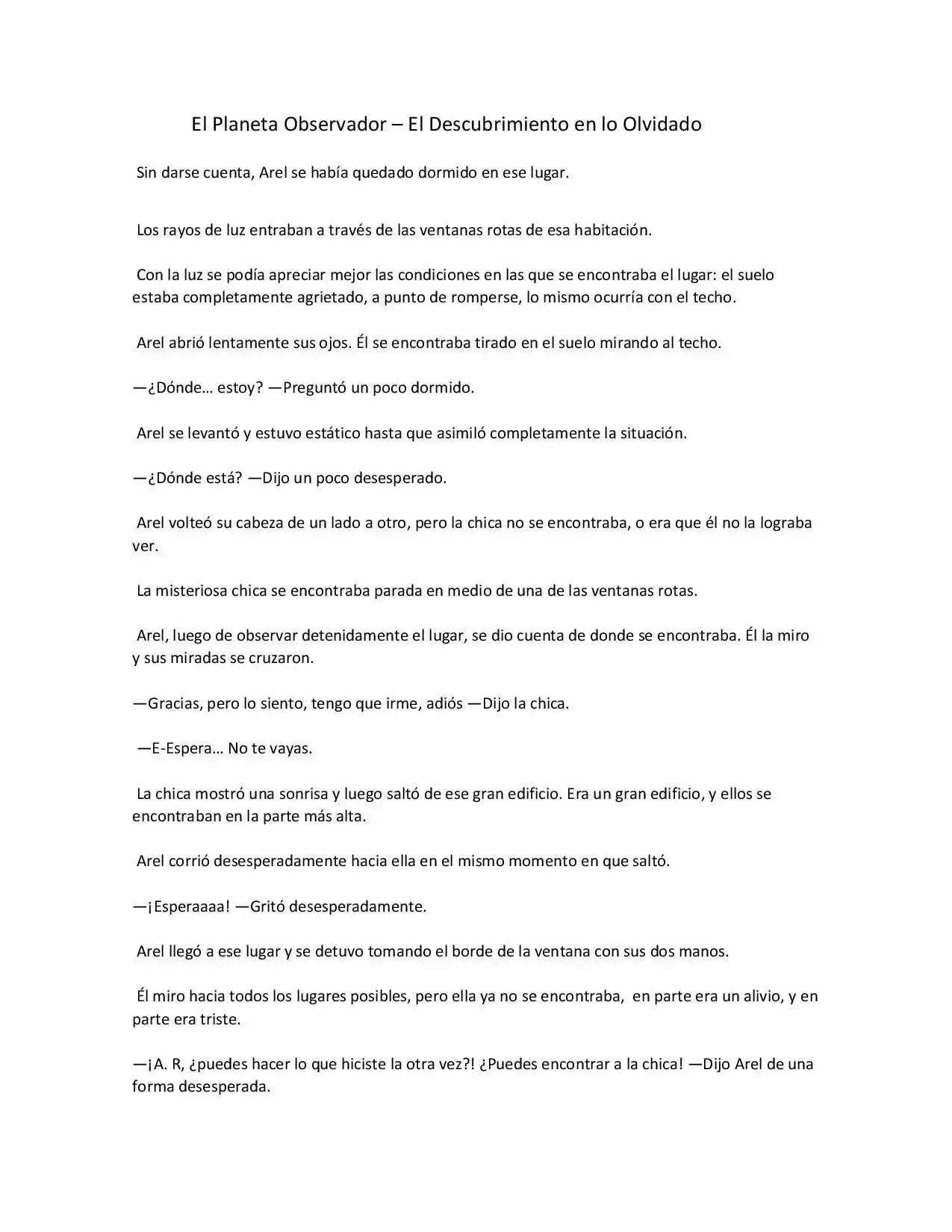 El Planeta Observador (Novela) capítulo 2 página 1