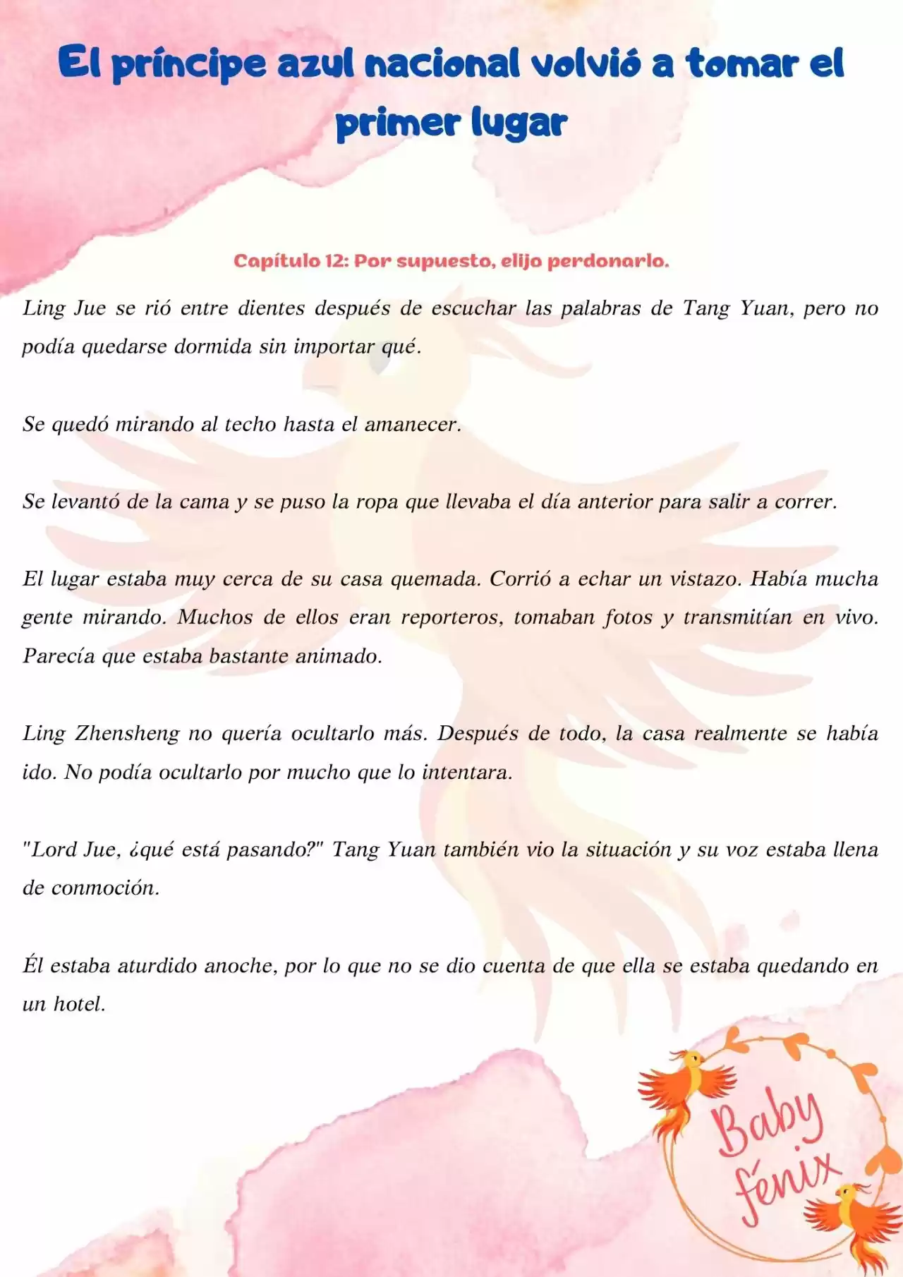 El Príncipe Azul Nacional Volvió A Tomar El Primer Lugar (Novela) - Capítulo 12 - Página 2 - LectorTMOo