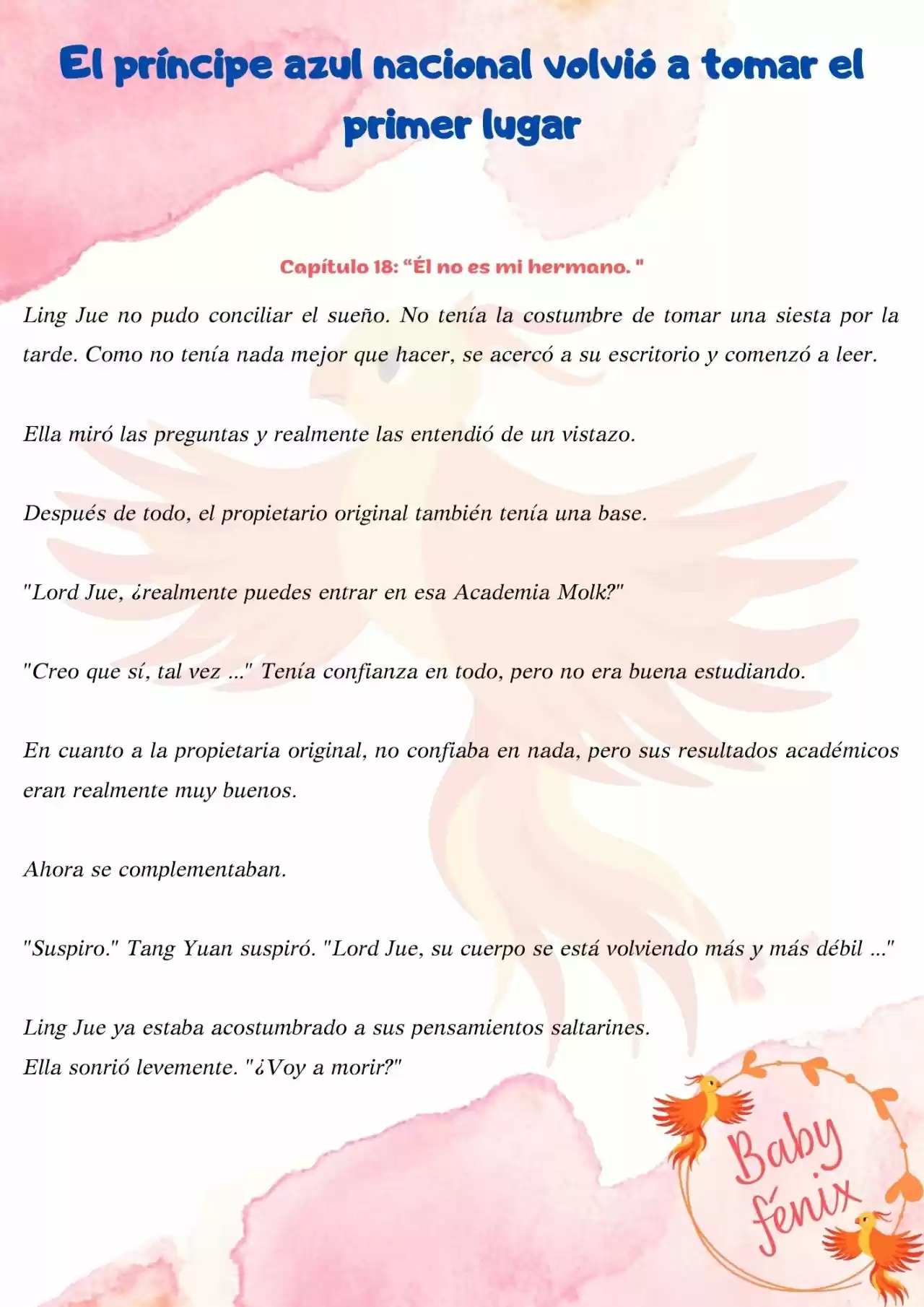 El Príncipe Azul Nacional Volvió A Tomar El Primer Lugar (Novela) - Capítulo 18 - Página 2 - LectorTMOo