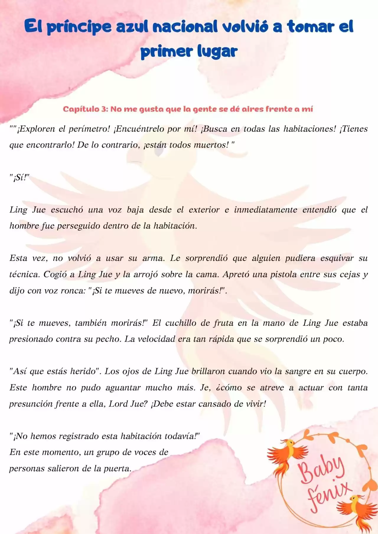 El Príncipe Azul Nacional Volvió A Tomar El Primer Lugar (Novela) - Capítulo 3 - Página 2 - LectorTMOo