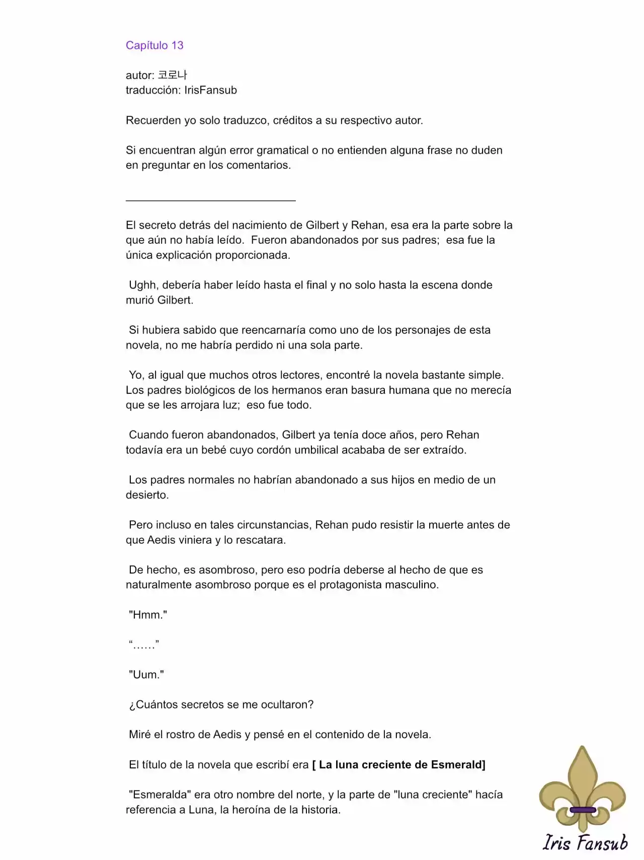 En Lugar Del Hijo, Tomaré Al Padre (Novela) capítulo 13 página 2