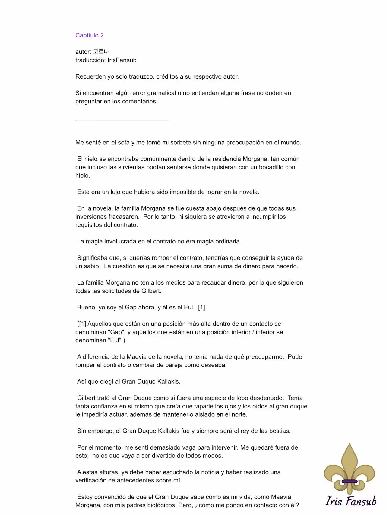En Lugar Del Hijo, Tomaré Al Padre (Novela) capítulo 2 página 2