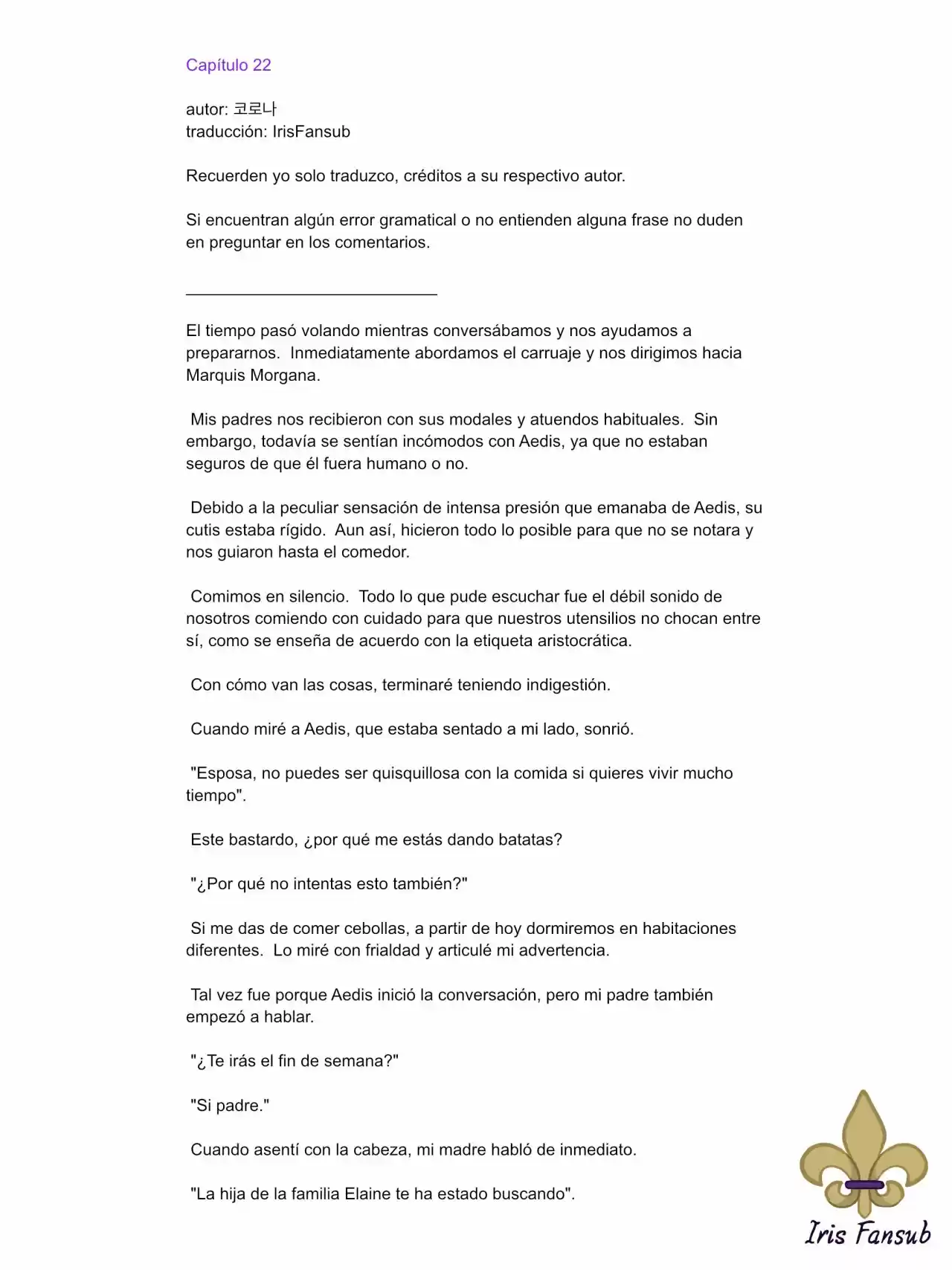 En Lugar Del Hijo, Tomaré Al Padre (Novela) capítulo 22 página 2