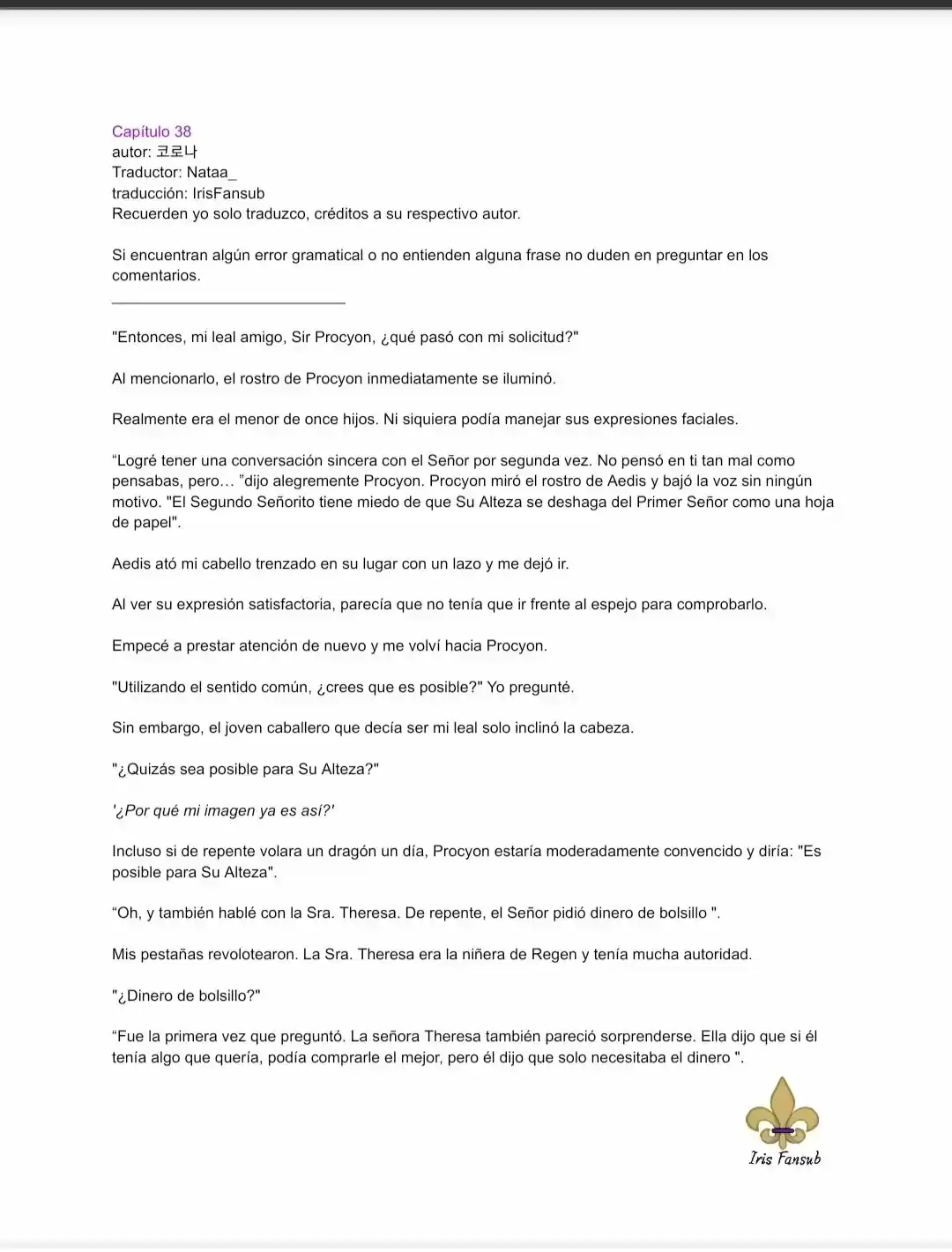En Lugar Del Hijo, Tomaré Al Padre (Novela) capítulo 38 página 2