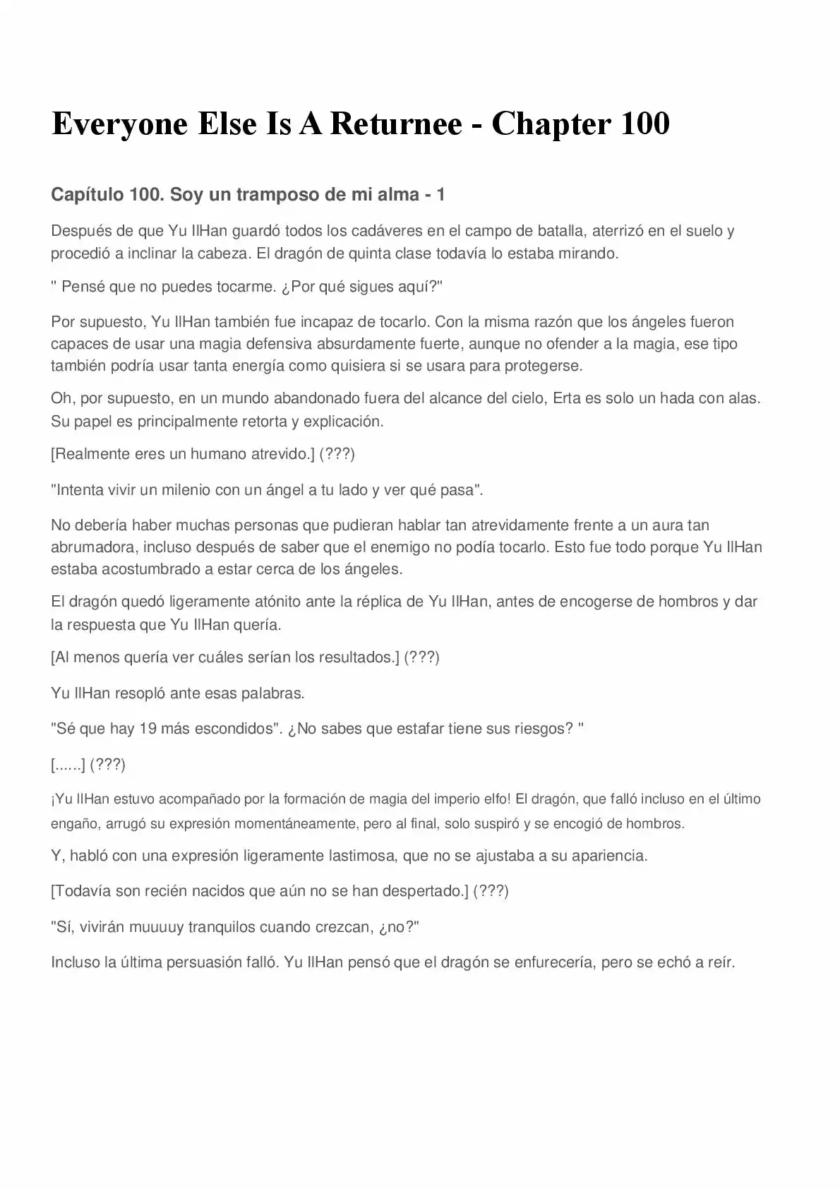 Everyone Else Is A Returnee (Novela) - Capítulo 100 - Página 1 - LectorTMOo