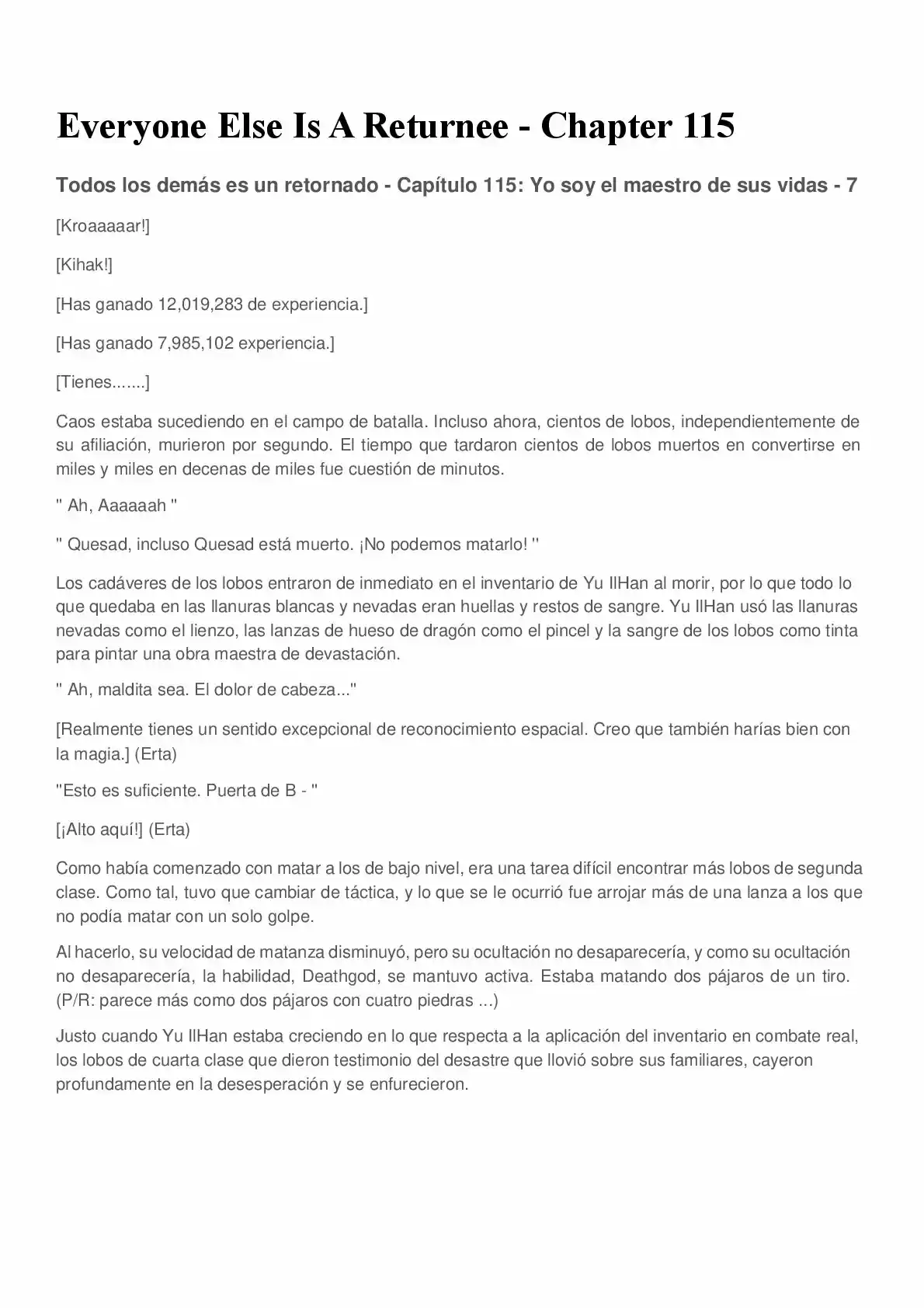 Everyone Else Is A Returnee (Novela) - Capítulo 115 - Página 1 - LectorTMOo