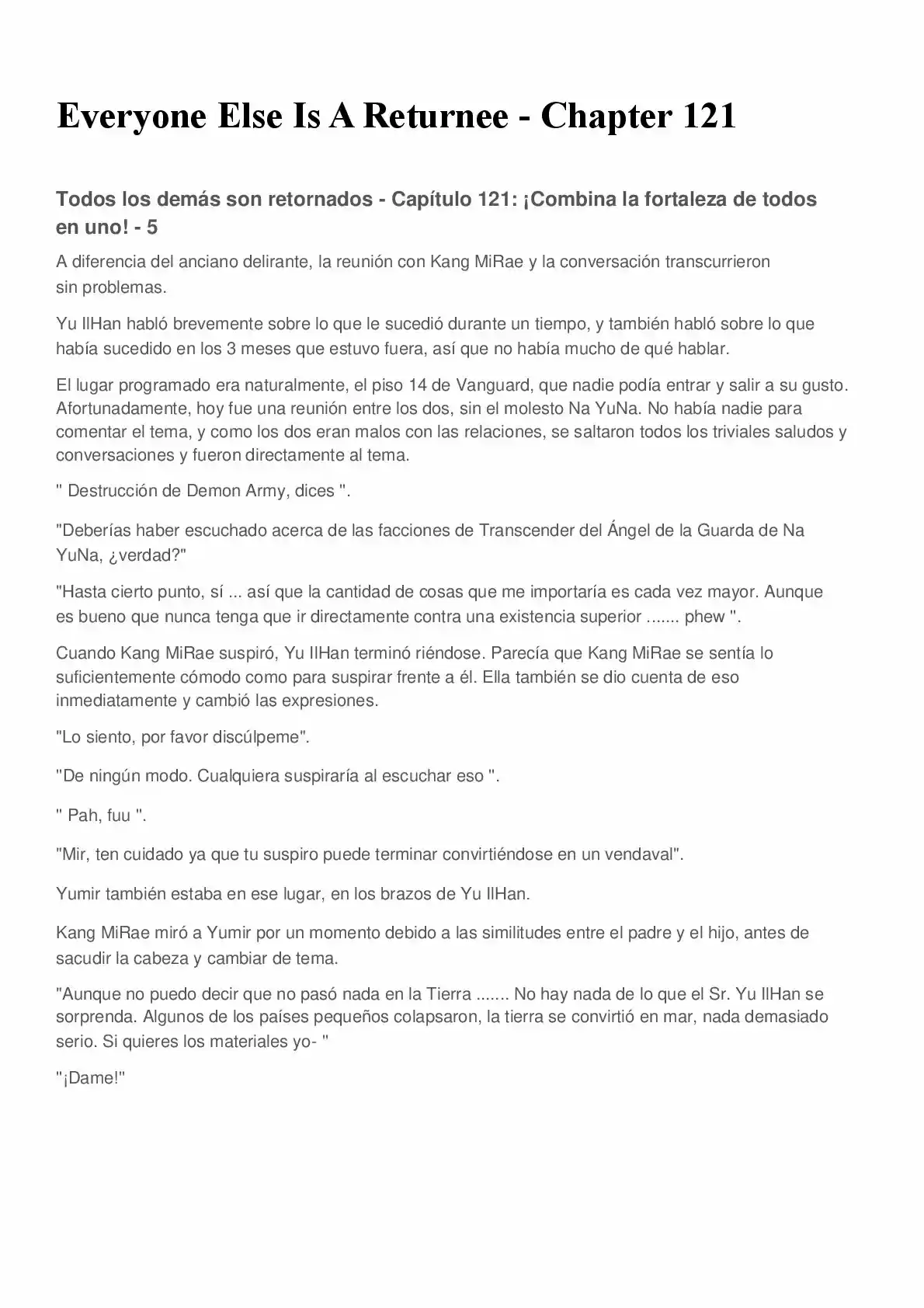 Everyone Else Is A Returnee (Novela) - Capítulo 121 - Página 1 - LectorTMOo
