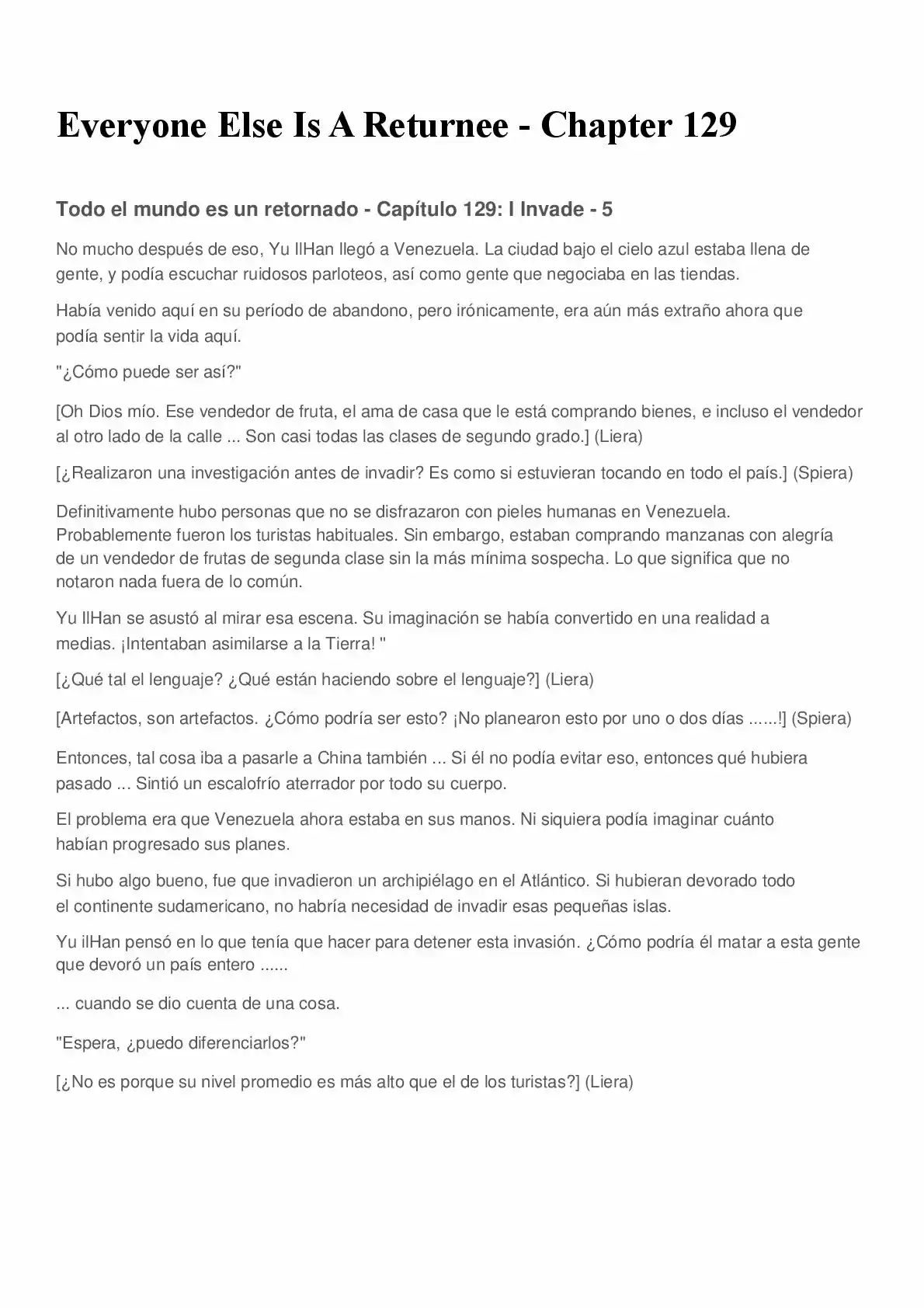 Everyone Else Is A Returnee (Novela) - Capítulo 129 - Página 1 - LectorTMOo