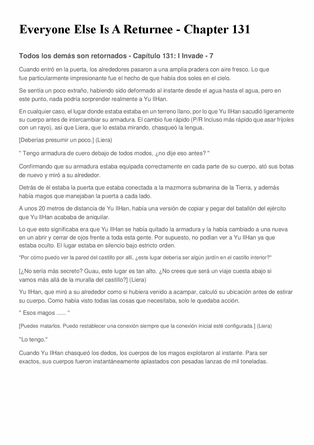 Everyone Else Is A Returnee (Novela) - Capítulo 131 - Página 1 - LectorTMOo