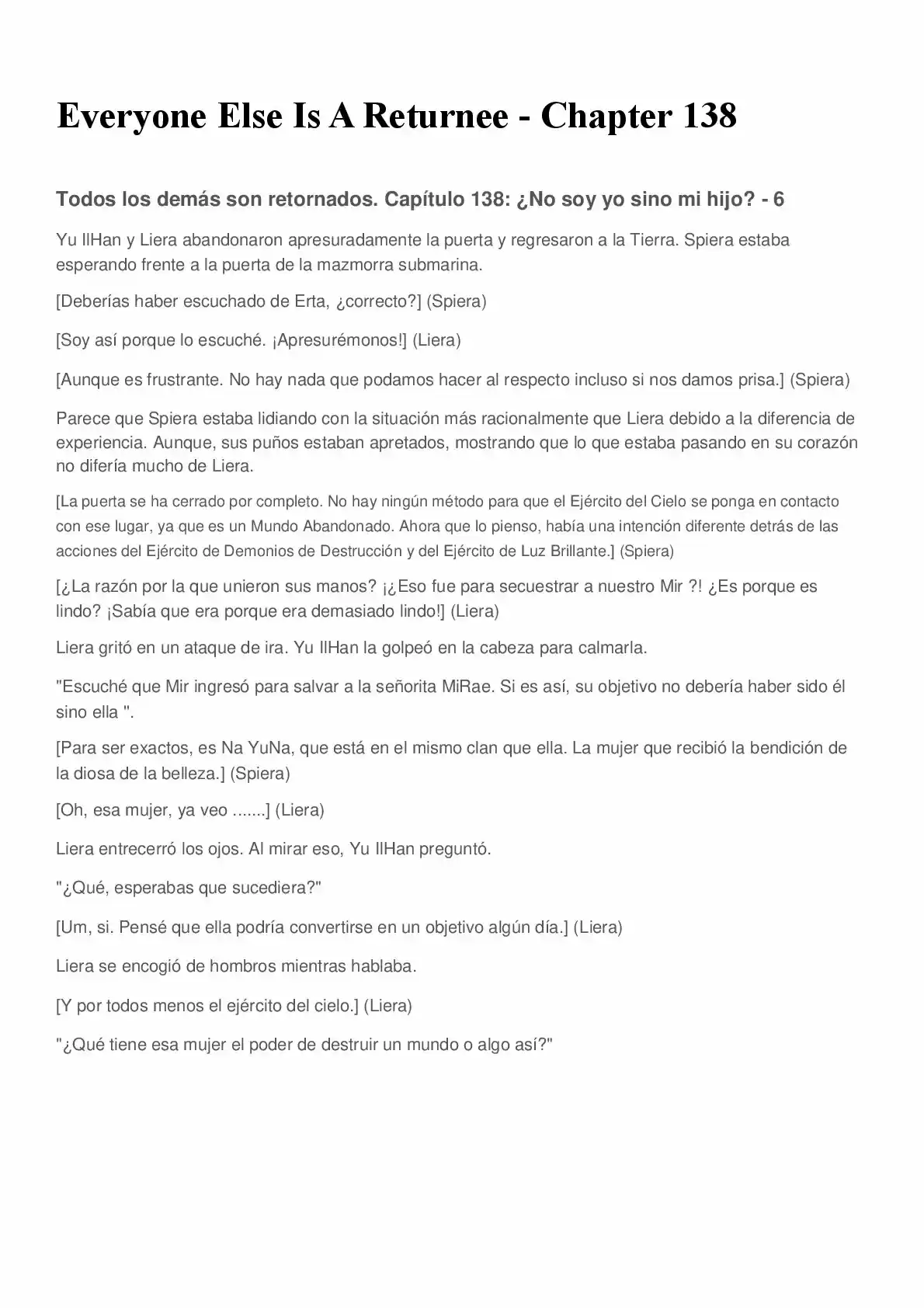 Everyone Else Is A Returnee (Novela) - Capítulo 138 - Página 1 - LectorTMOo