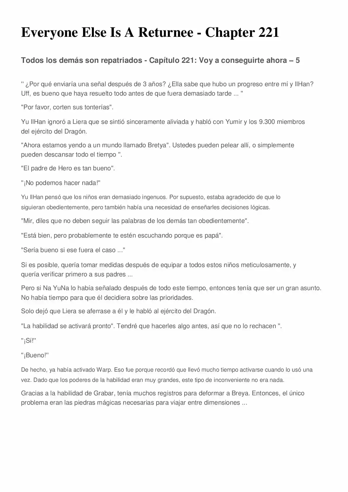 Everyone Else Is A Returnee (Novela) - Capítulo 221 - Página 1 - LectorTMOo