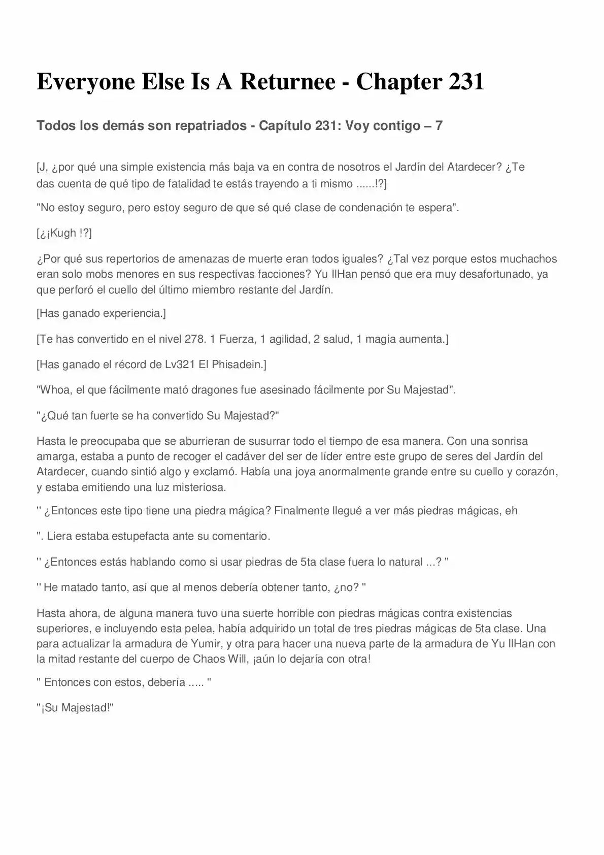 Everyone Else Is A Returnee (Novela) - Capítulo 231 - Página 1 - LectorTMOo