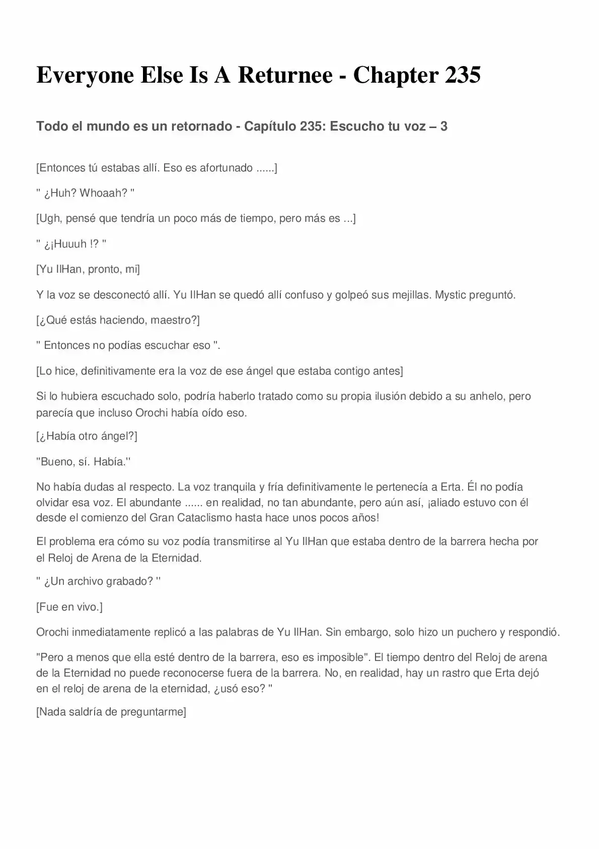 Everyone Else Is A Returnee (Novela) - Capítulo 235 - Página 1 - LectorTMOo