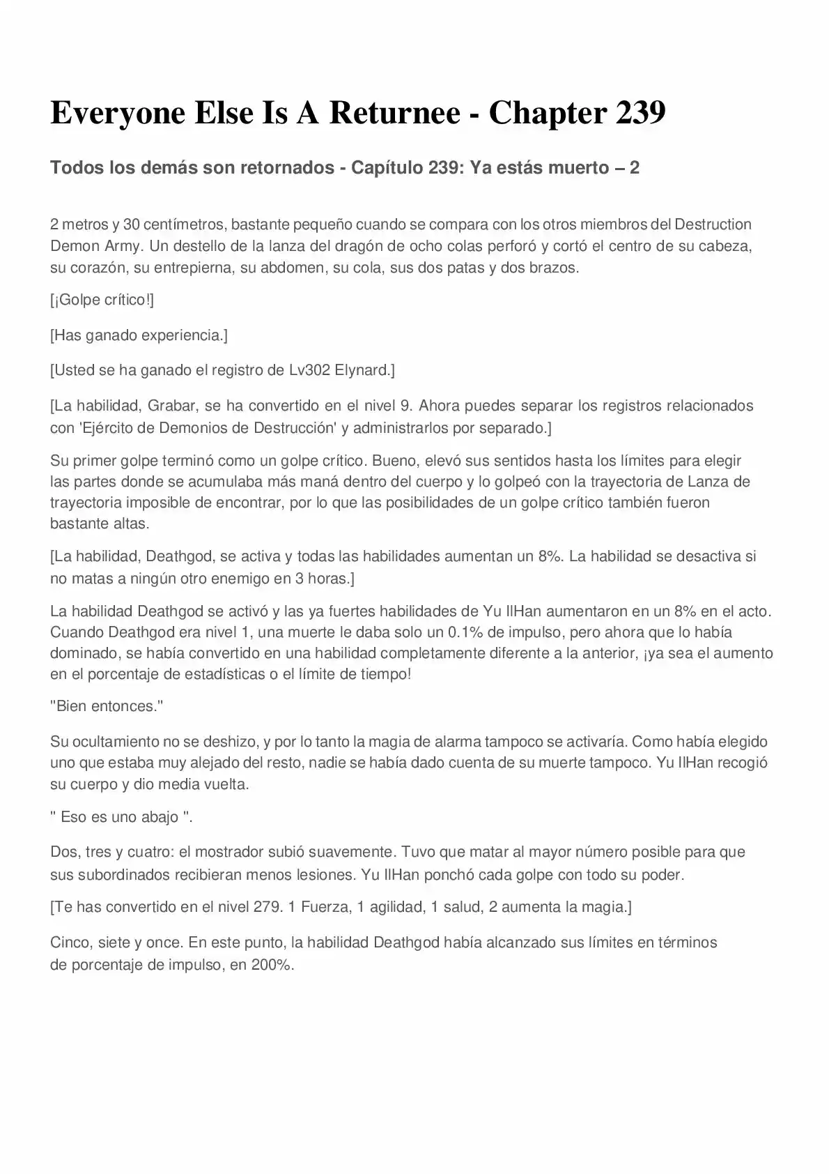 Everyone Else Is A Returnee (Novela) - Capítulo 239 - Página 1 - LectorTMOo