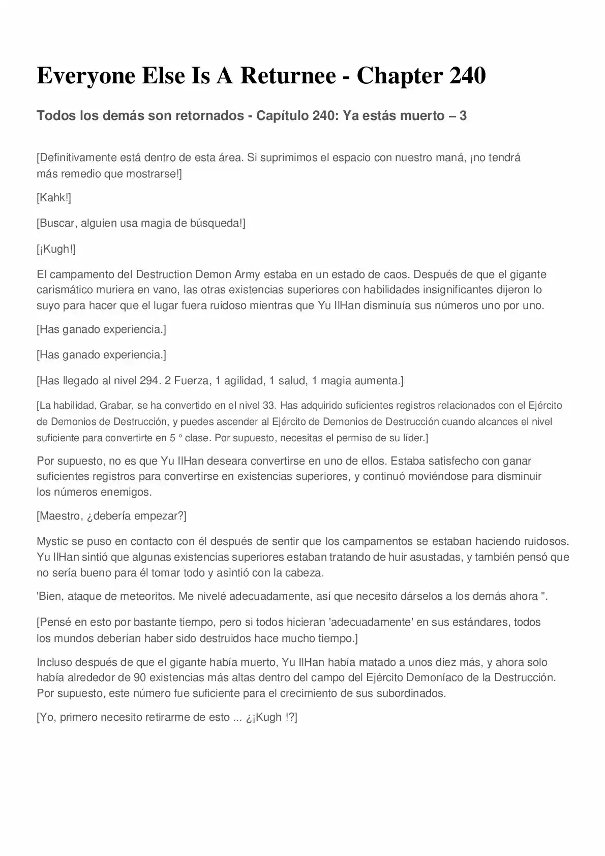 Everyone Else Is A Returnee (Novela) - Capítulo 240 - Página 1 - LectorTMOo