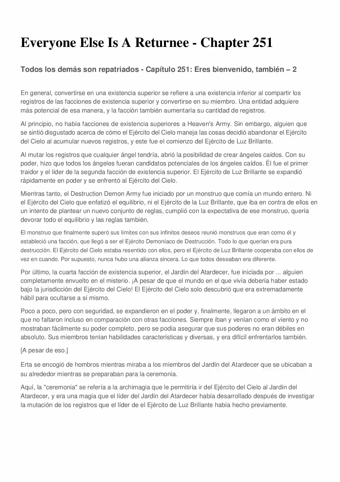 Everyone Else Is A Returnee (Novela) - Capítulo 251 - Página 1 - LectorTMOo