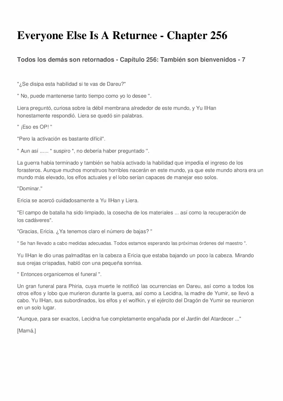 Everyone Else Is A Returnee (Novela) - Capítulo 256 - Página 1 - LectorTMOo