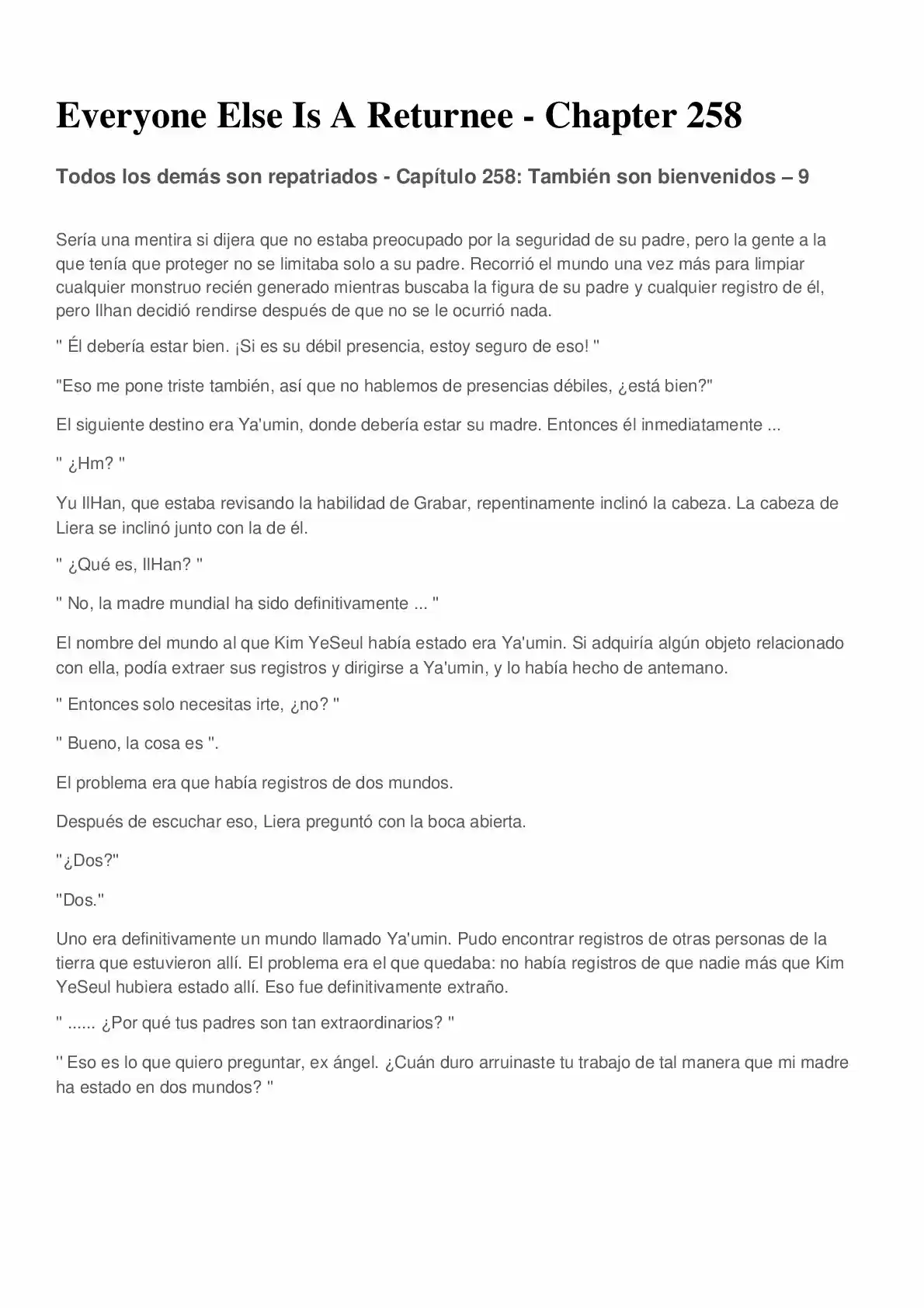 Everyone Else Is A Returnee (Novela) - Capítulo 258 - Página 1 - LectorTMOo