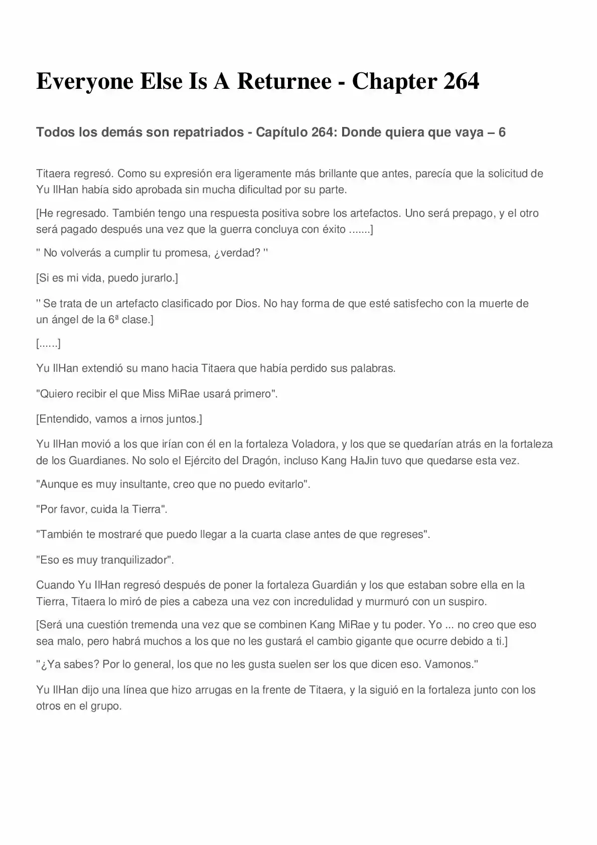 Everyone Else Is A Returnee (Novela) - Capítulo 264 - Página 1 - LectorTMOo