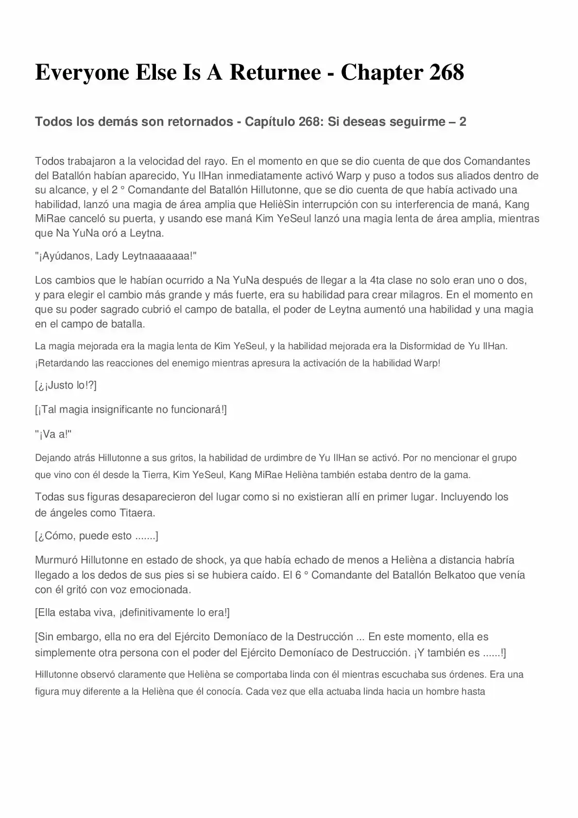 Everyone Else Is A Returnee (Novela) - Capítulo 268 - Página 1 - LectorTMOo