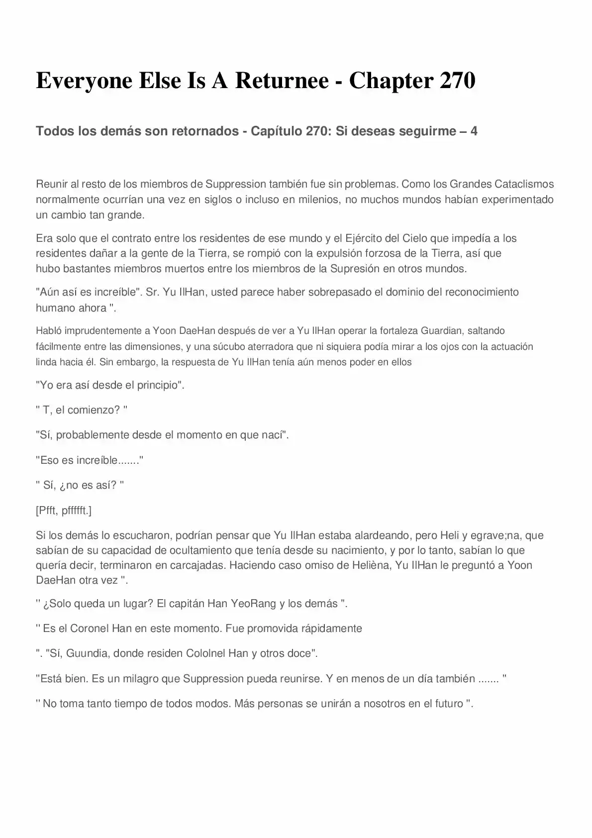 Everyone Else Is A Returnee (Novela) - Capítulo 270 - Página 1 - LectorTMOo