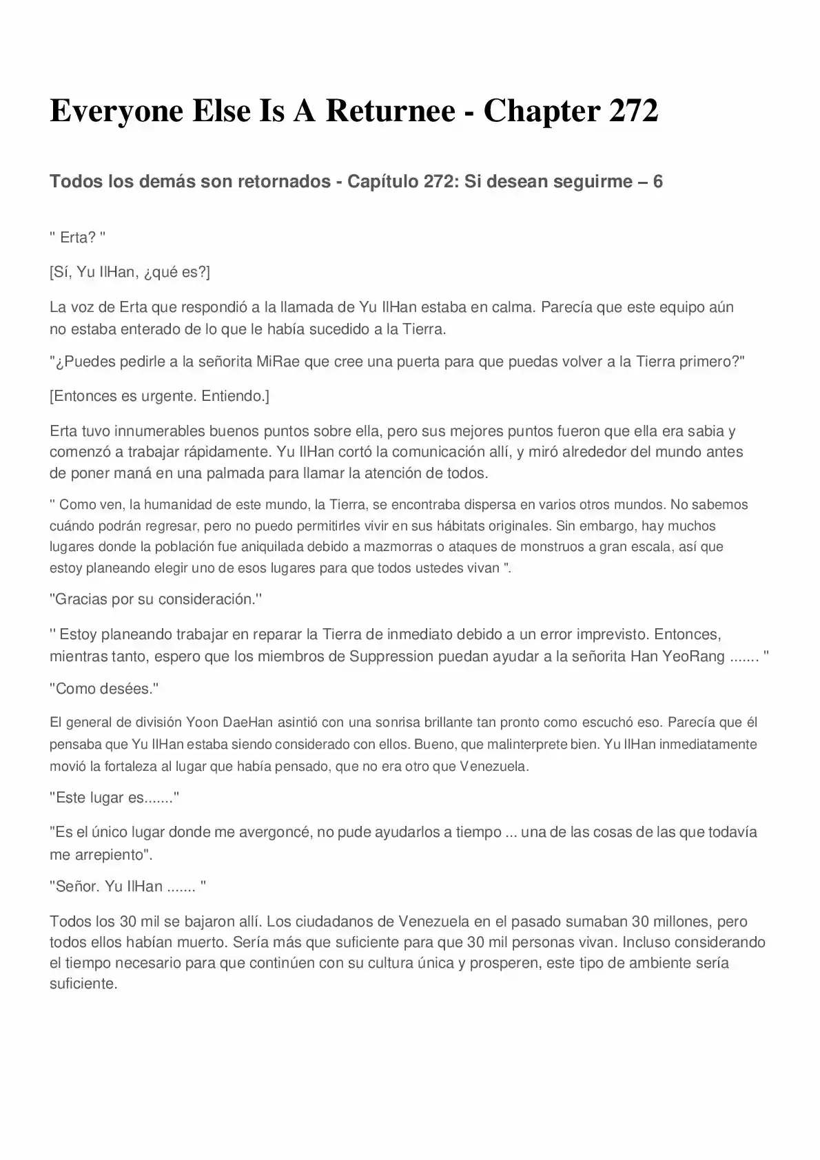 Everyone Else Is A Returnee (Novela) - Capítulo 272 - Página 1 - LectorTMOo