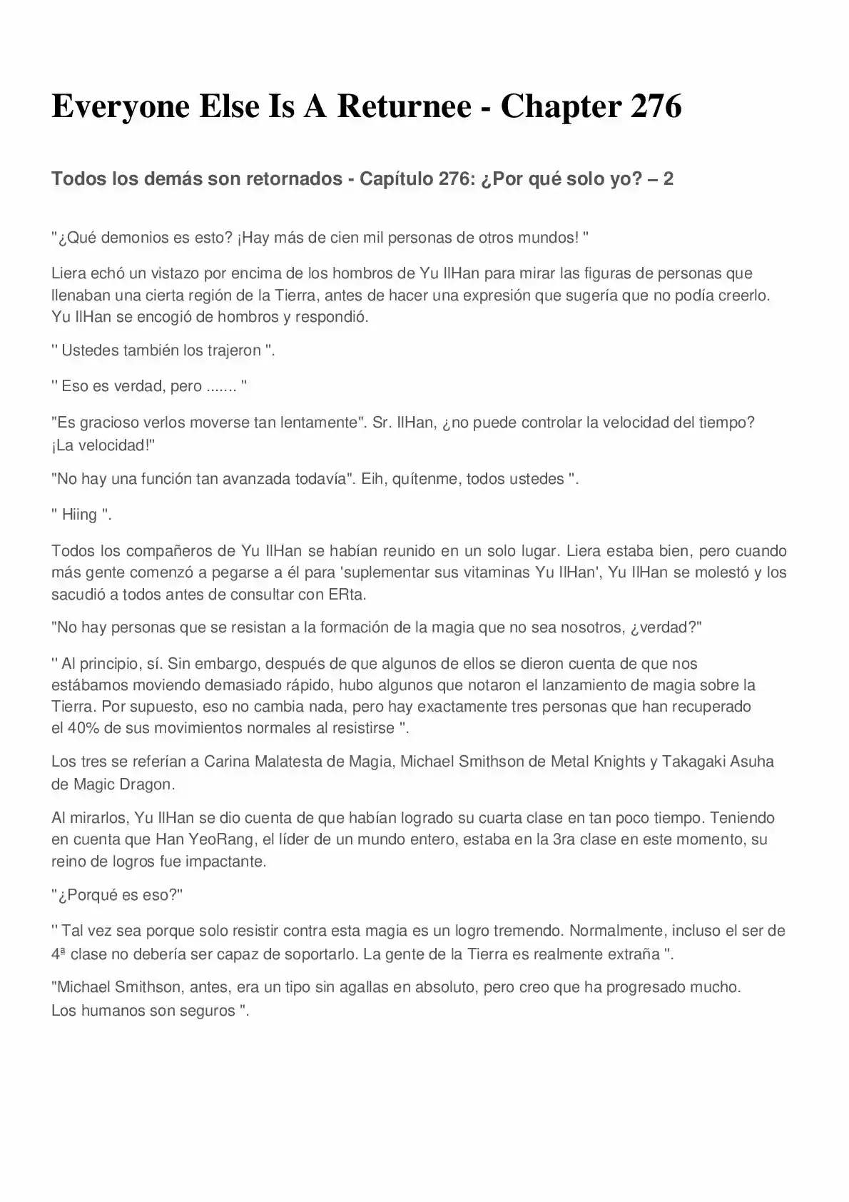 Everyone Else Is A Returnee (Novela) - Capítulo 276 - Página 1 - LectorTMOo