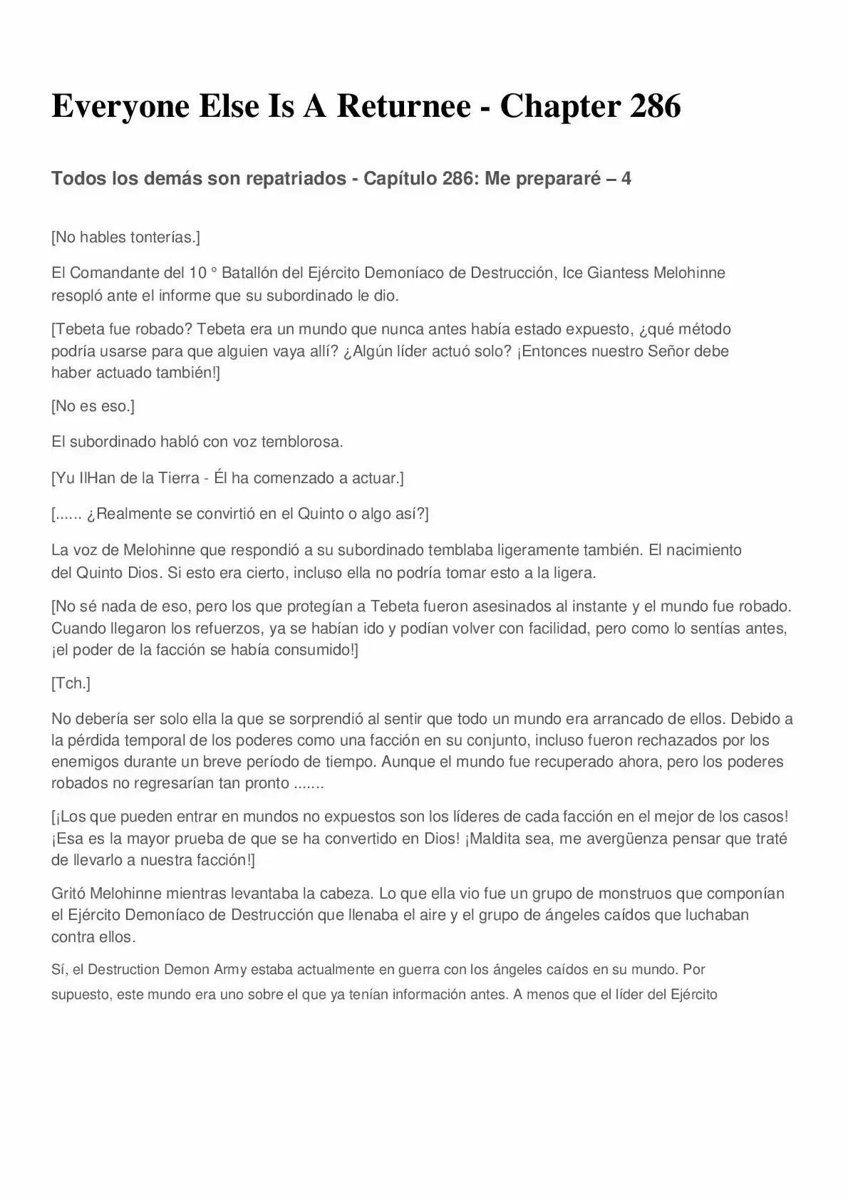 Everyone Else Is A Returnee (Novela) - Capítulo 286 - Página 1 - LectorTMOo