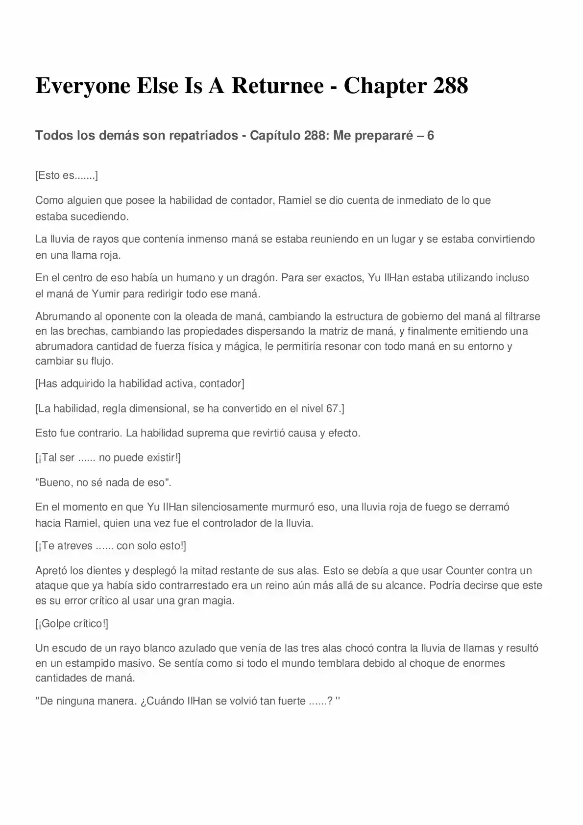 Everyone Else Is A Returnee (Novela) - Capítulo 288 - Página 1 - LectorTMOo