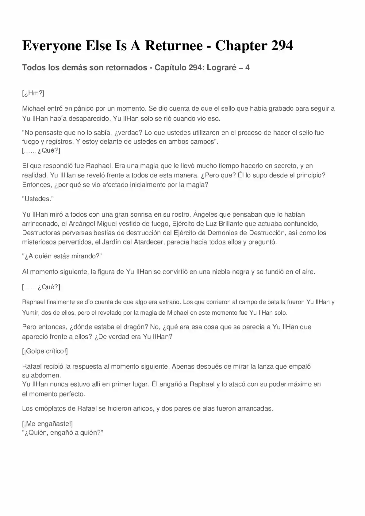 Everyone Else Is A Returnee (Novela) - Capítulo 294 - Página 1 - LectorTMOo