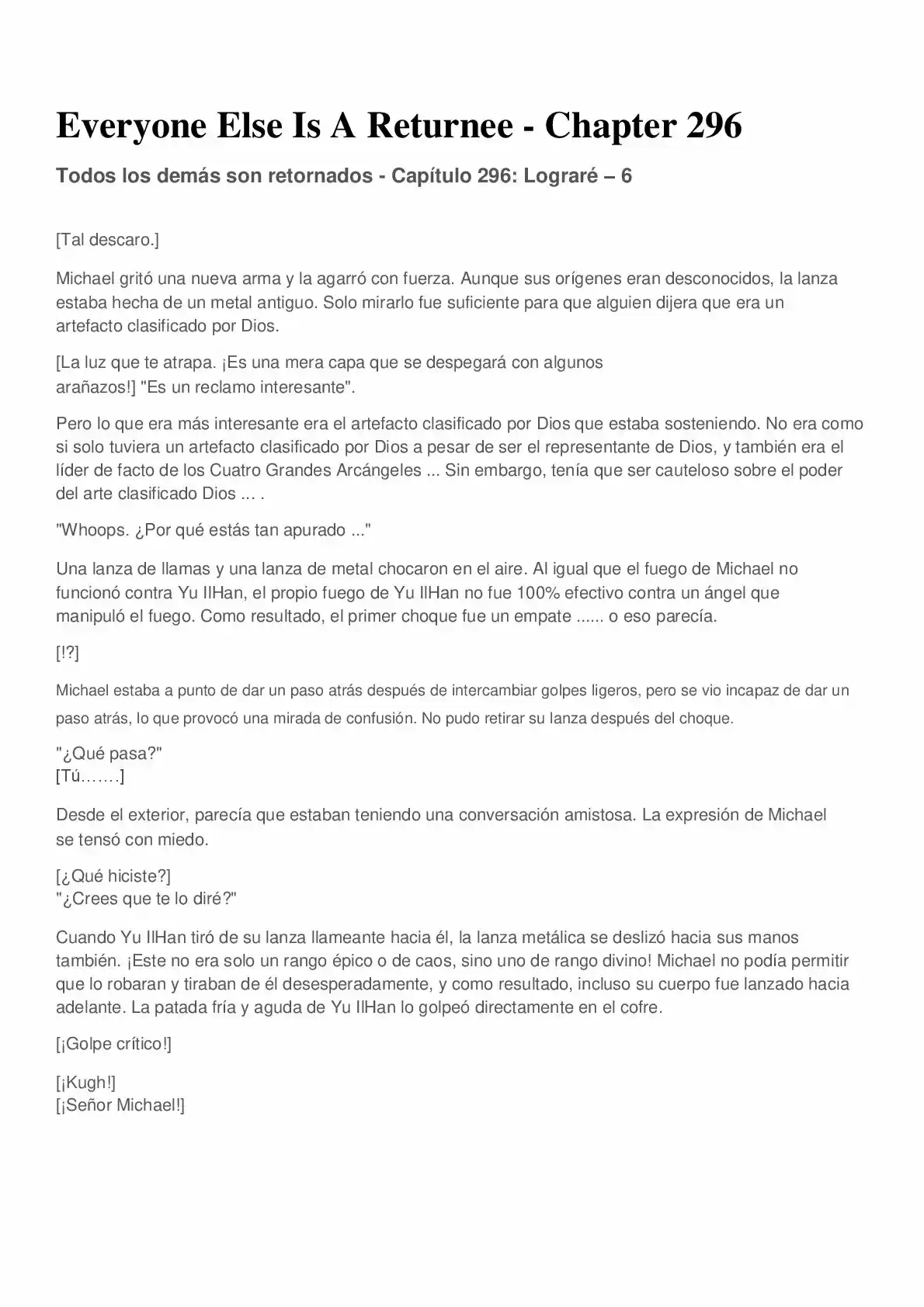 Everyone Else Is A Returnee (Novela) - Capítulo 296 - Página 1 - LectorTMOo