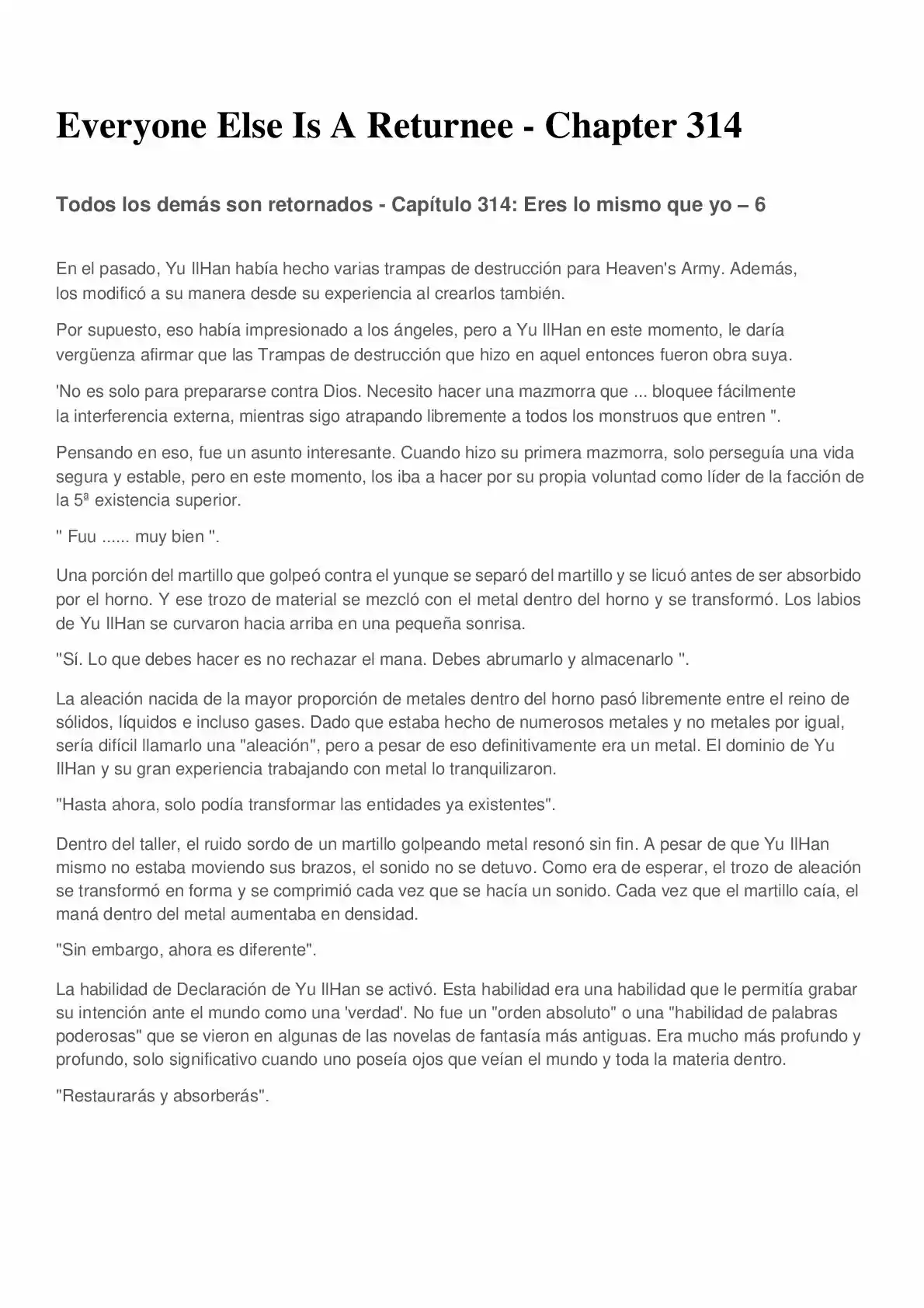 Everyone Else Is A Returnee (Novela) - Capítulo 314 - Página 1 - LectorTMOo